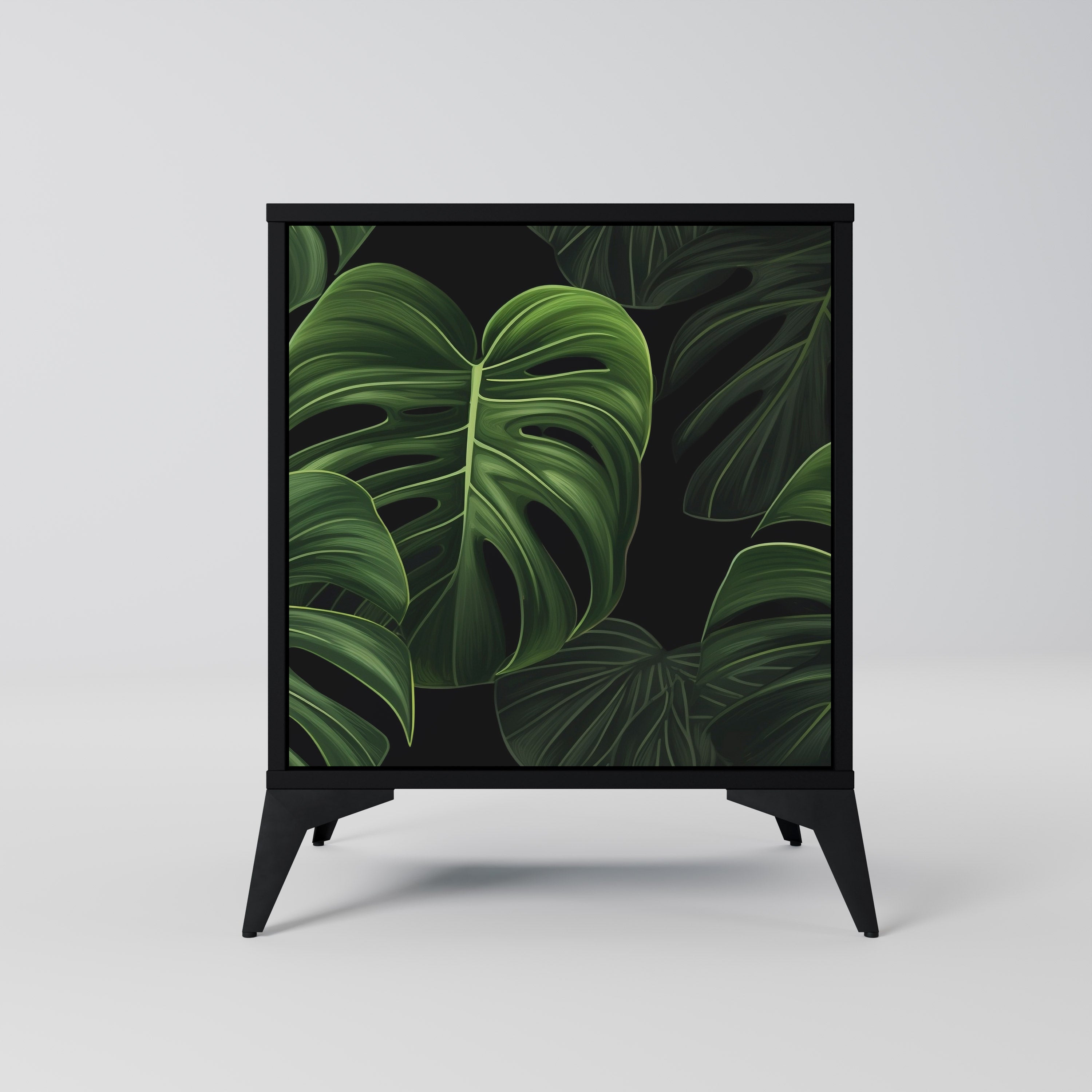 Aparador INFINITE MONSTERA de 1 puerta en acabado negro