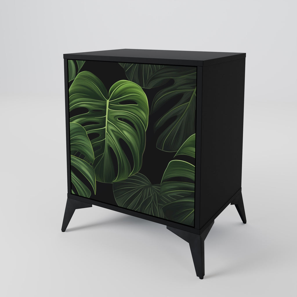 Aparador INFINITE MONSTERA de 1 puerta en acabado negro