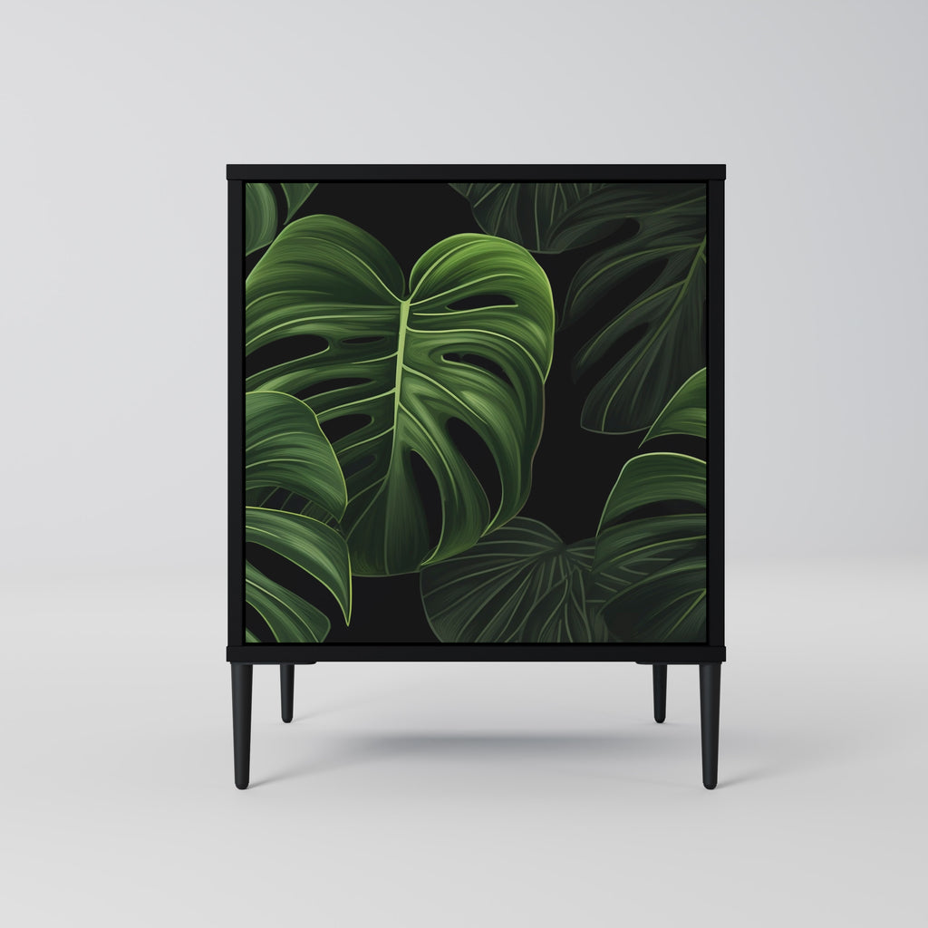 Aparador INFINITE MONSTERA de 1 puerta en acabado negro