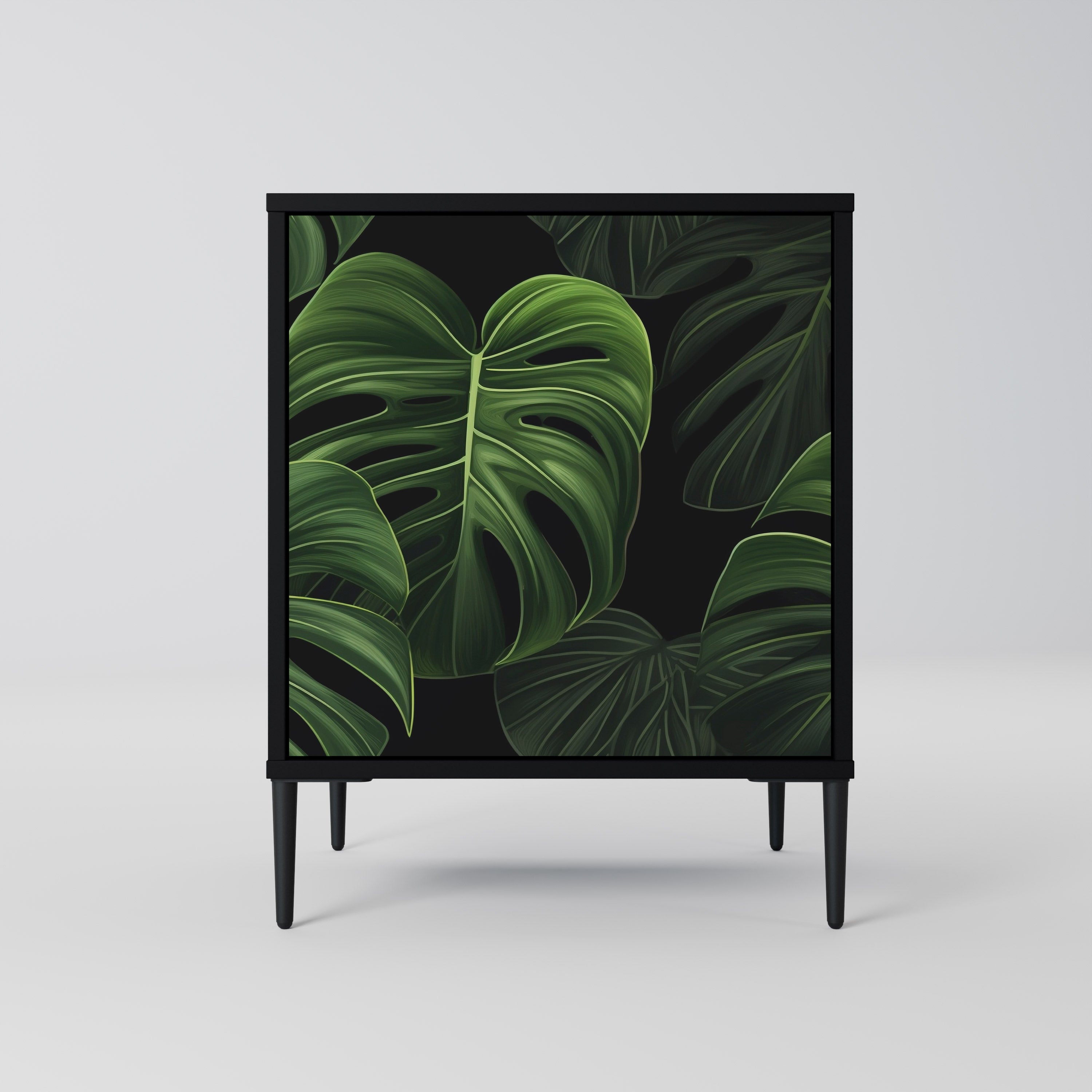 Aparador INFINITE MONSTERA de 1 puerta en acabado negro