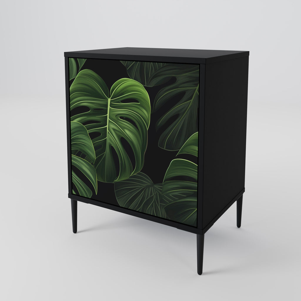 Aparador INFINITE MONSTERA de 1 puerta en acabado negro
