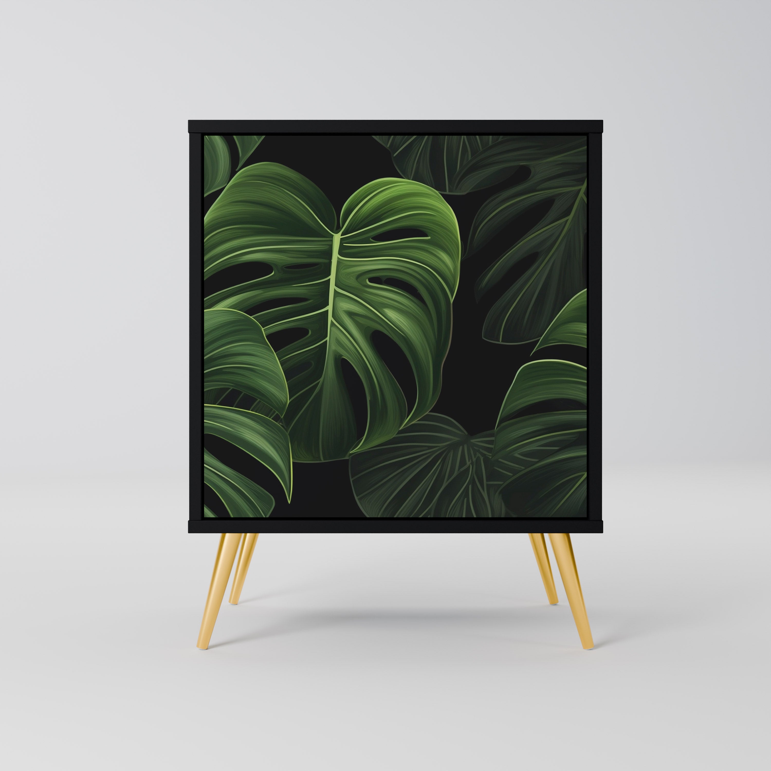 Aparador INFINITE MONSTERA de 1 puerta en acabado negro