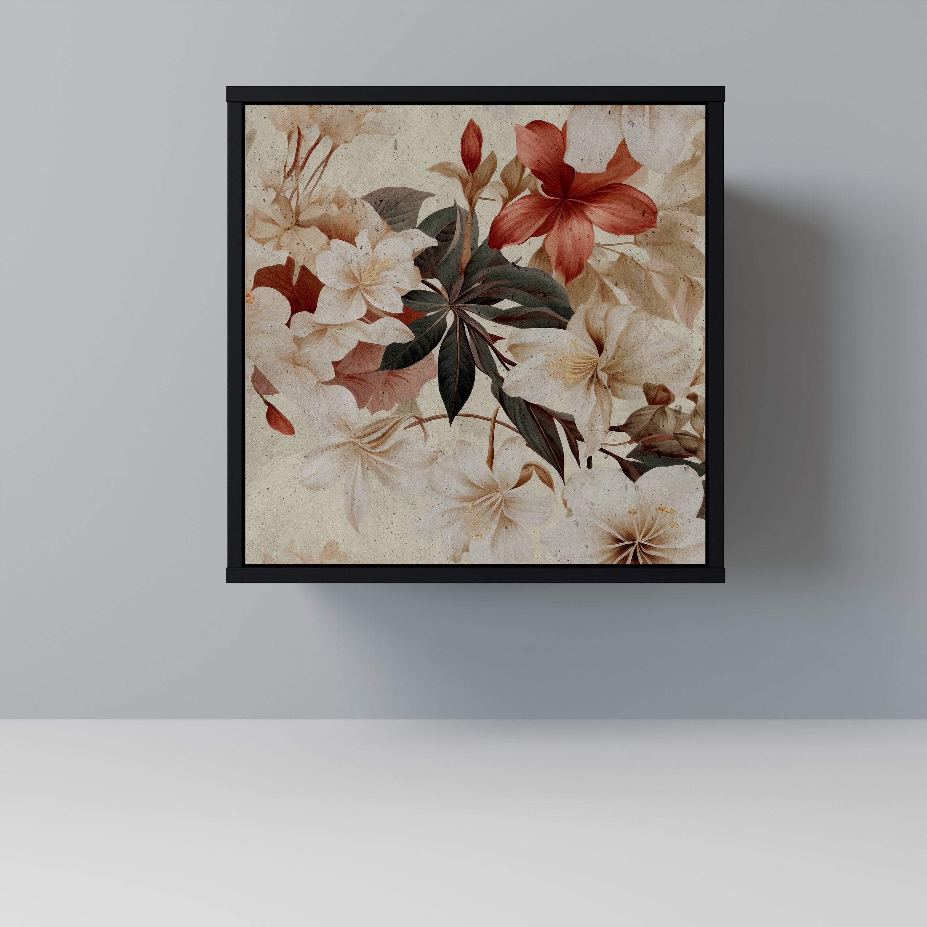 Aparador de 1 puerta PETAL HARMONY en acabado negro