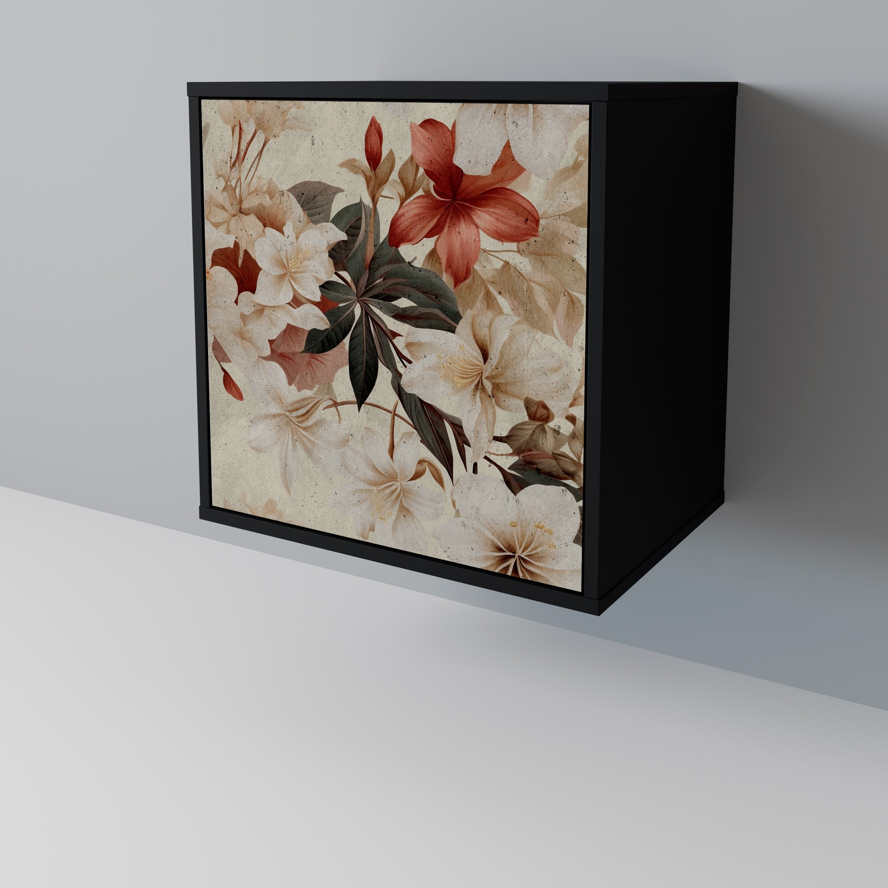 Aparador de 1 puerta PETAL HARMONY en acabado negro