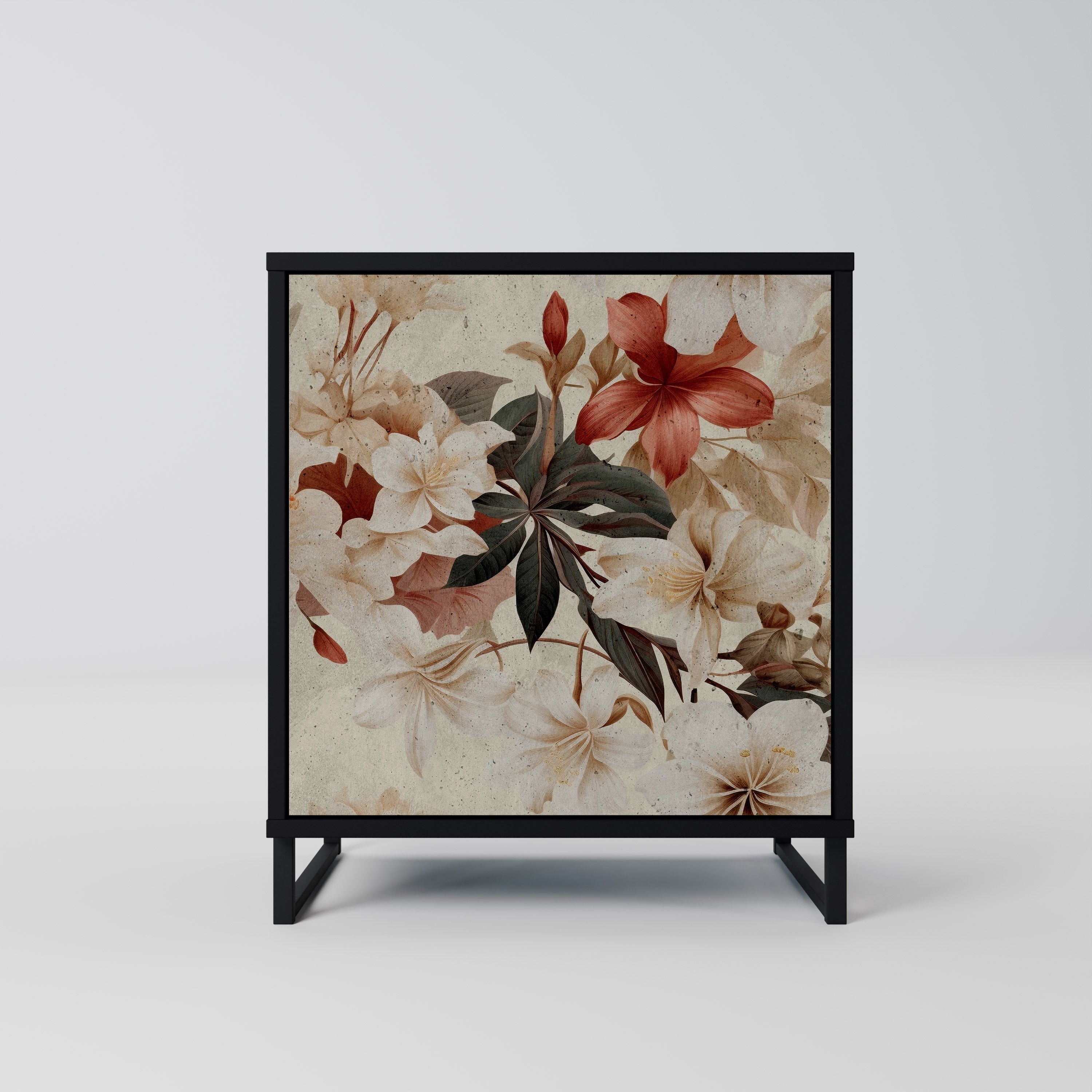 Aparador de 1 puerta PETAL HARMONY en acabado negro