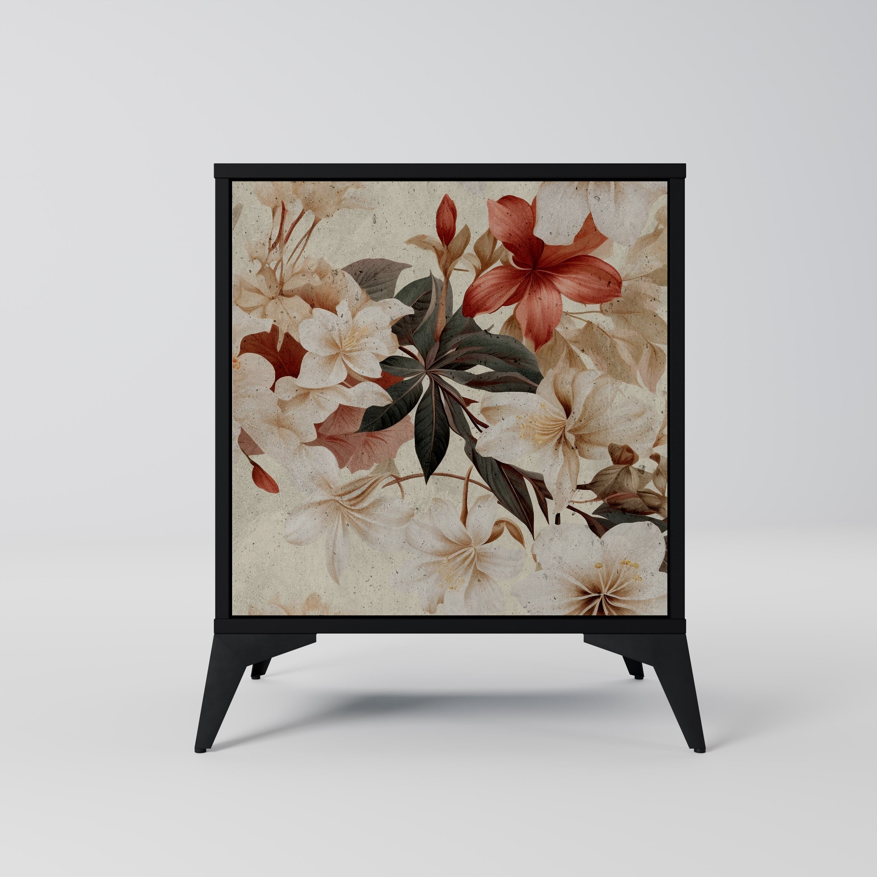 Aparador de 1 puerta PETAL HARMONY en acabado negro