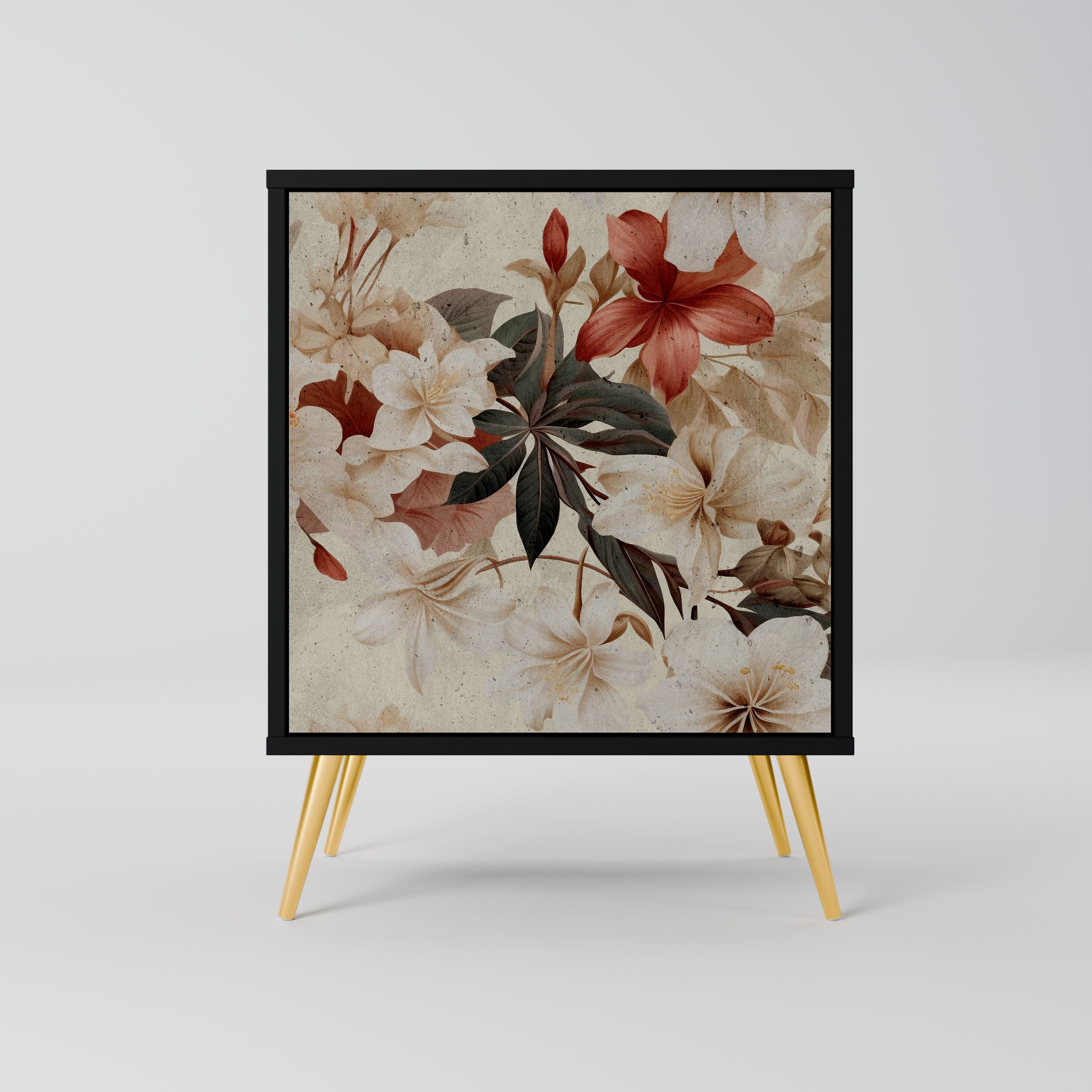 Aparador de 1 puerta PETAL HARMONY en acabado negro