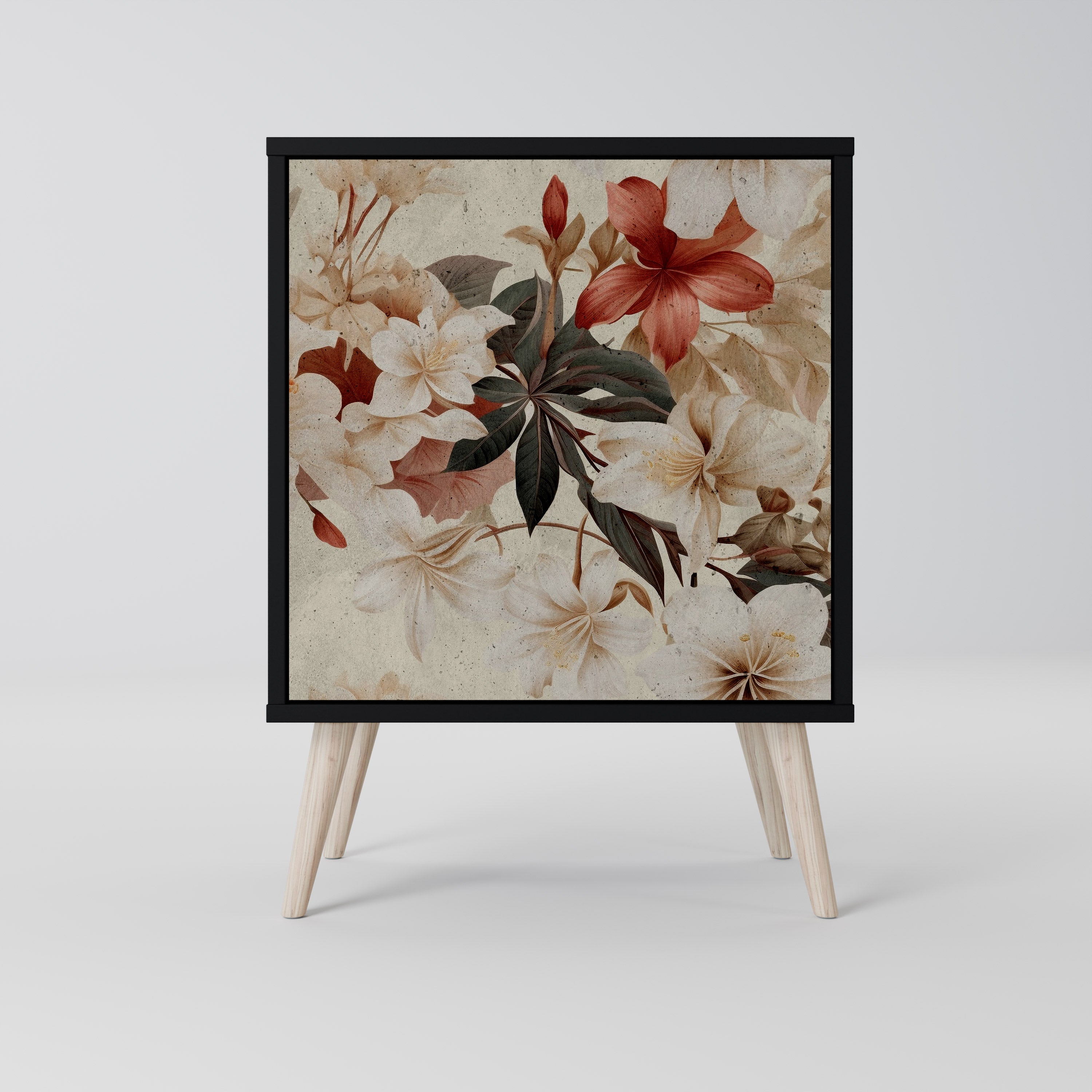 Aparador de 1 puerta PETAL HARMONY en acabado negro