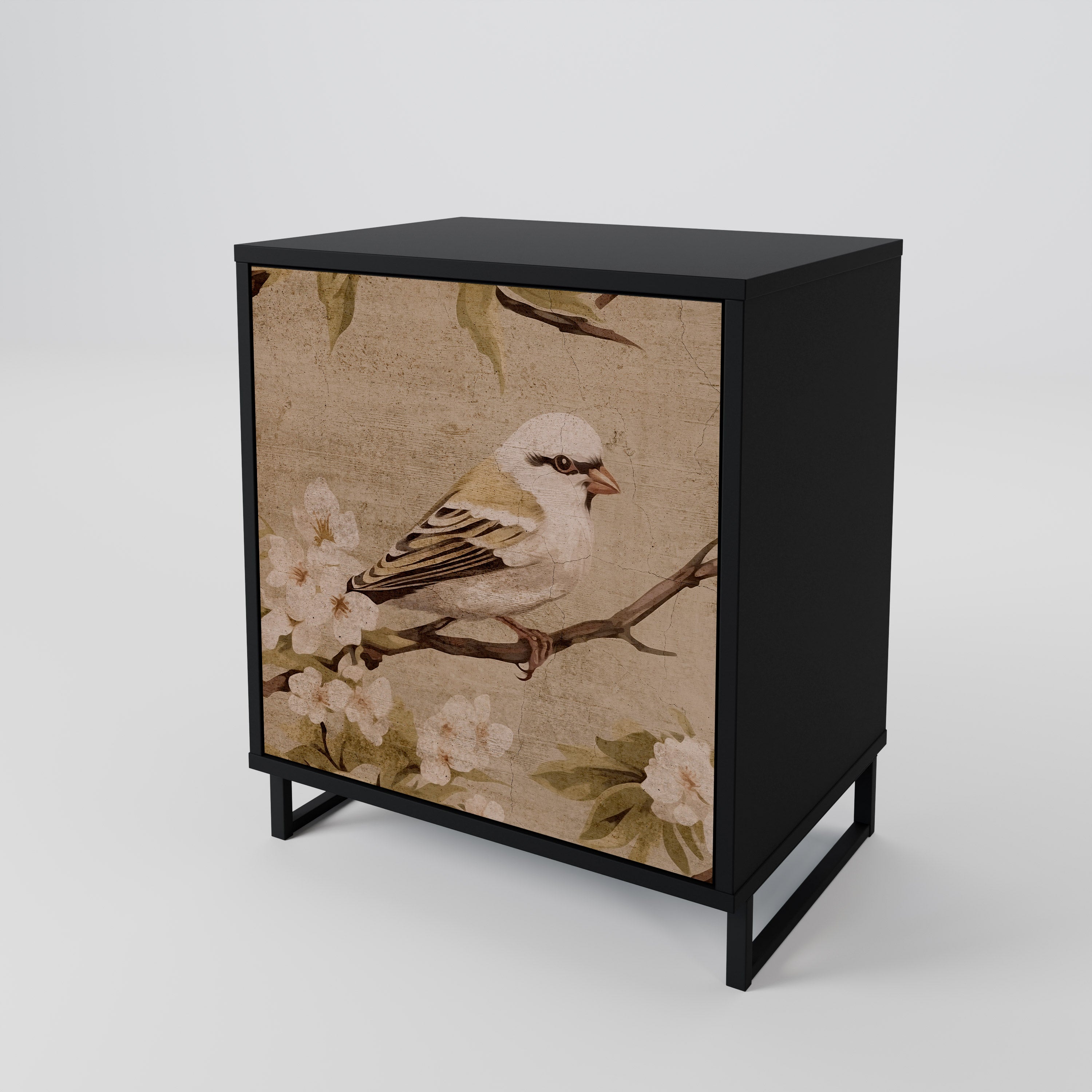 Aparador PETAL DISTINGUISH de 1 puerta en acabado negro