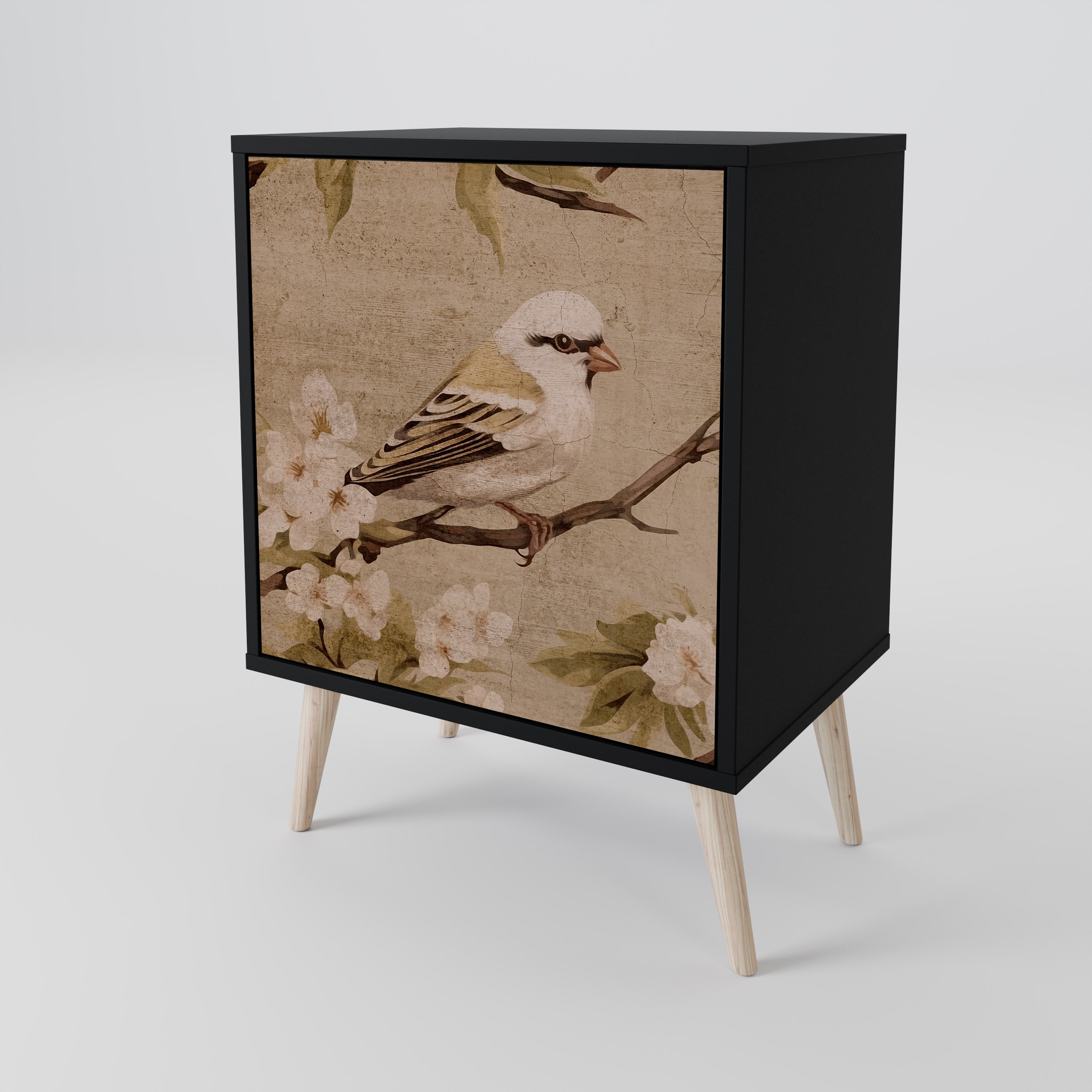 Aparador PETAL DISTINGUISH de 1 puerta en acabado negro