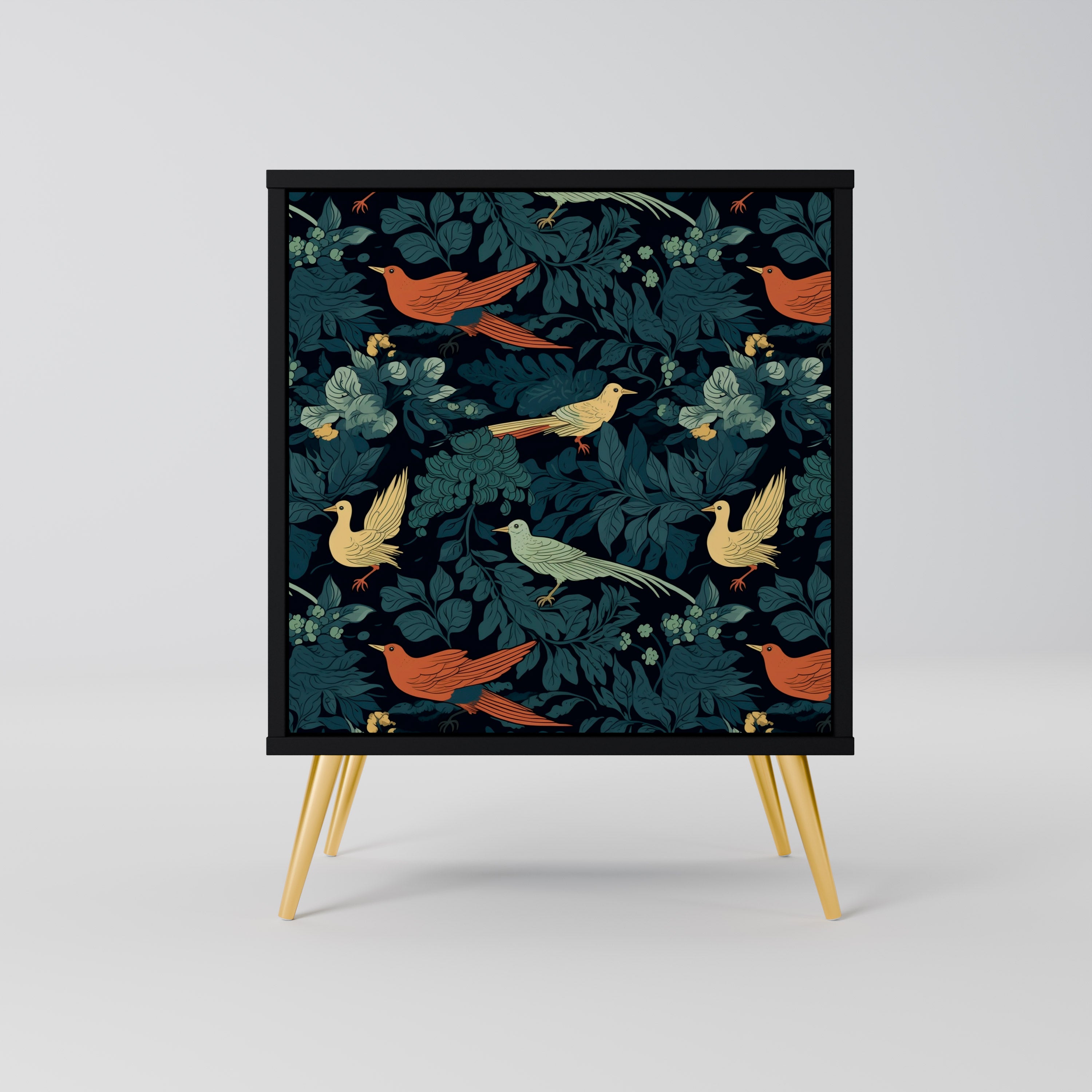 Aparador FOWL ORNAMENT de 1 puerta en acabado negro