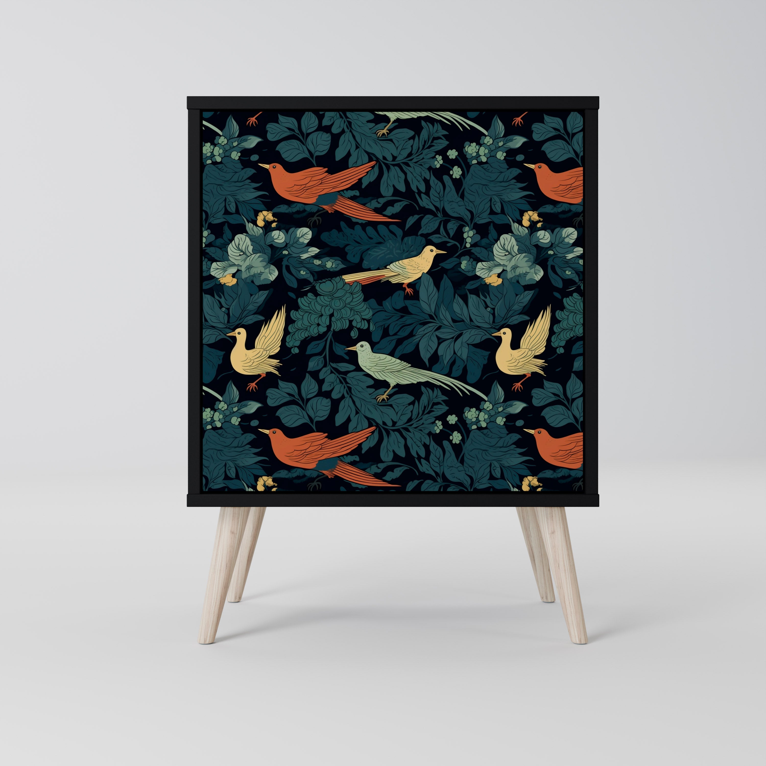 Aparador FOWL ORNAMENT de 1 puerta en acabado negro