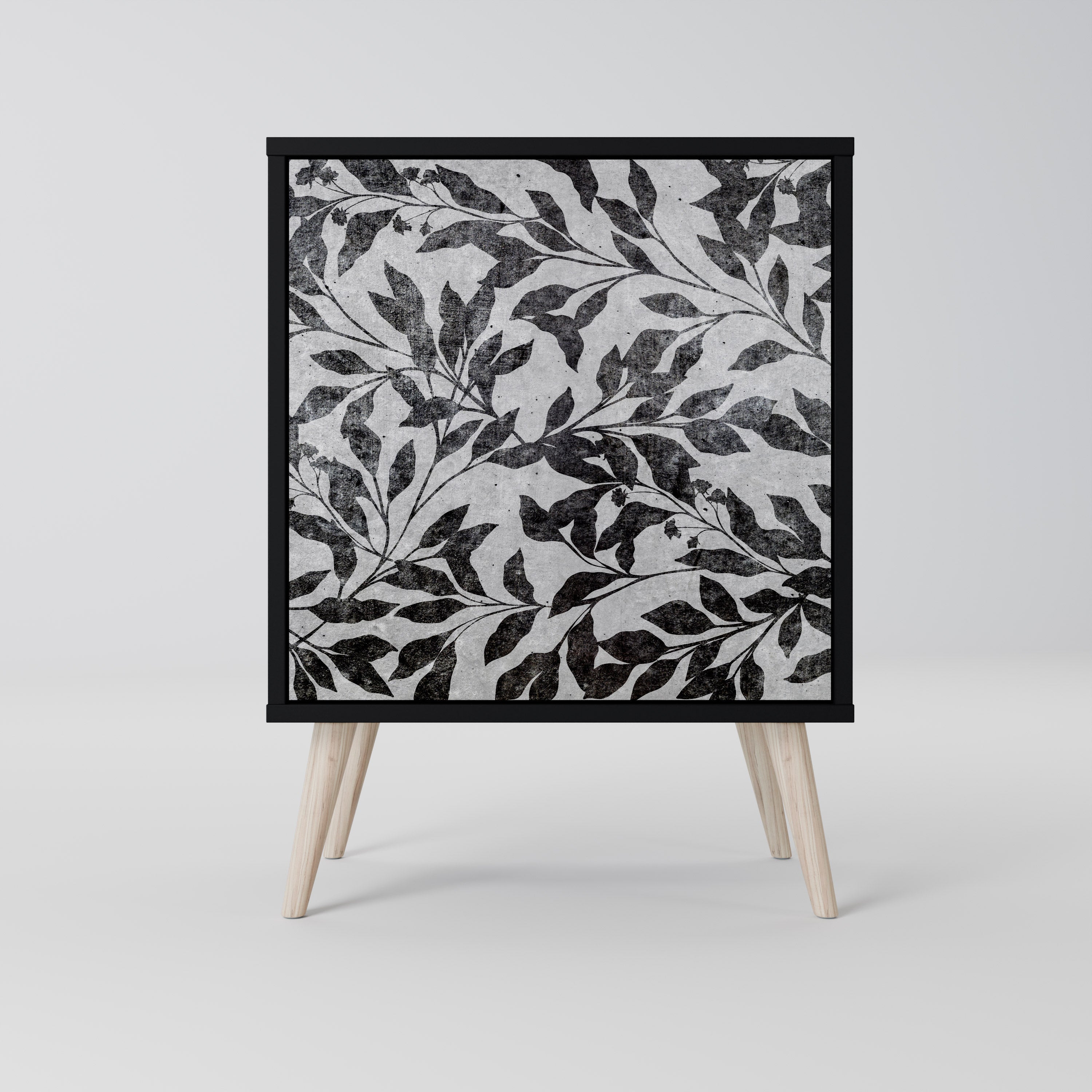 Aparador CHARCOAL SPROUT de 1 puerta en acabado negro