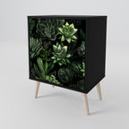 SUCCULENT JUNGLE Aparador de 1 Puerta en Acabado Negro