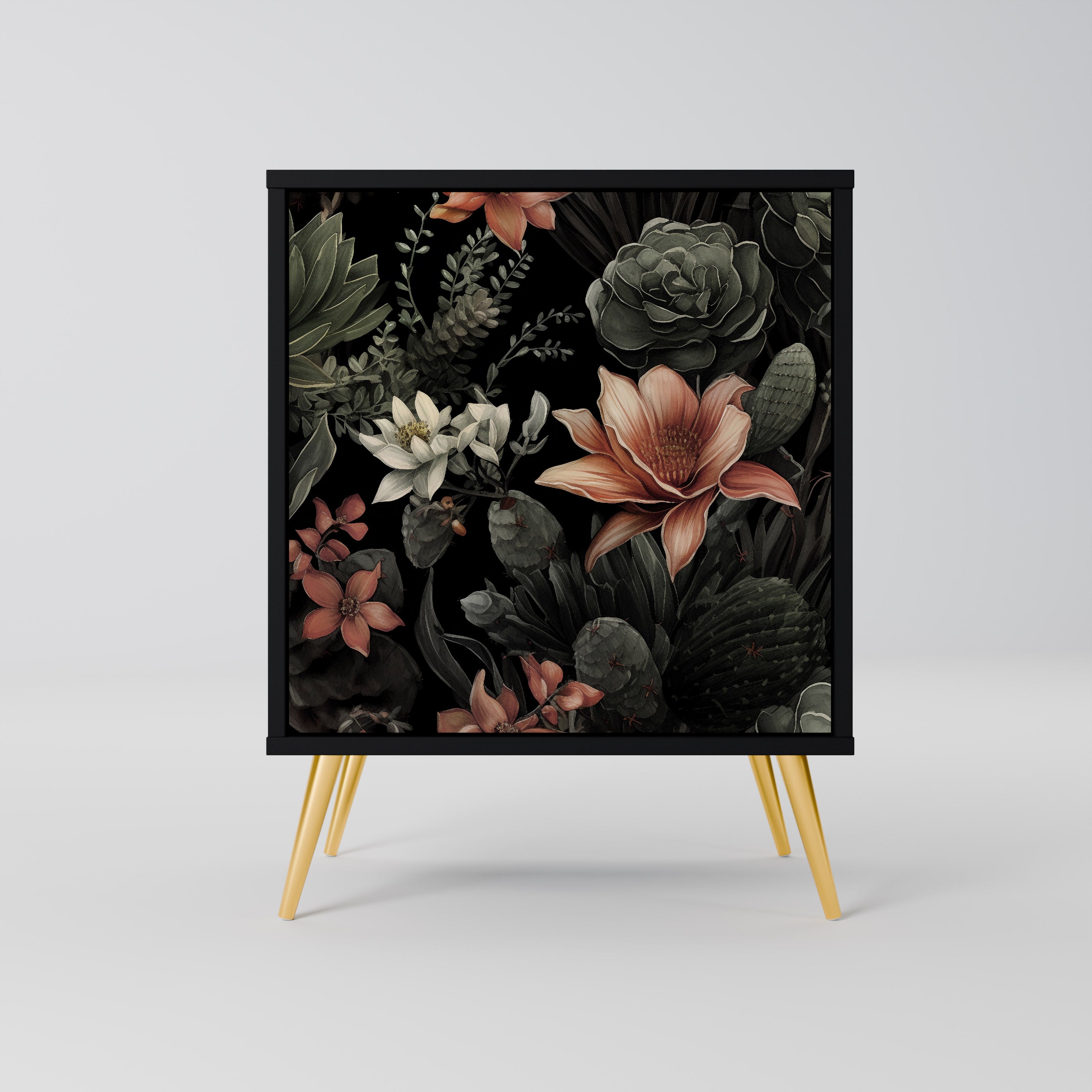 Aparador SECRET VERDURE de 1 puerta en acabado negro