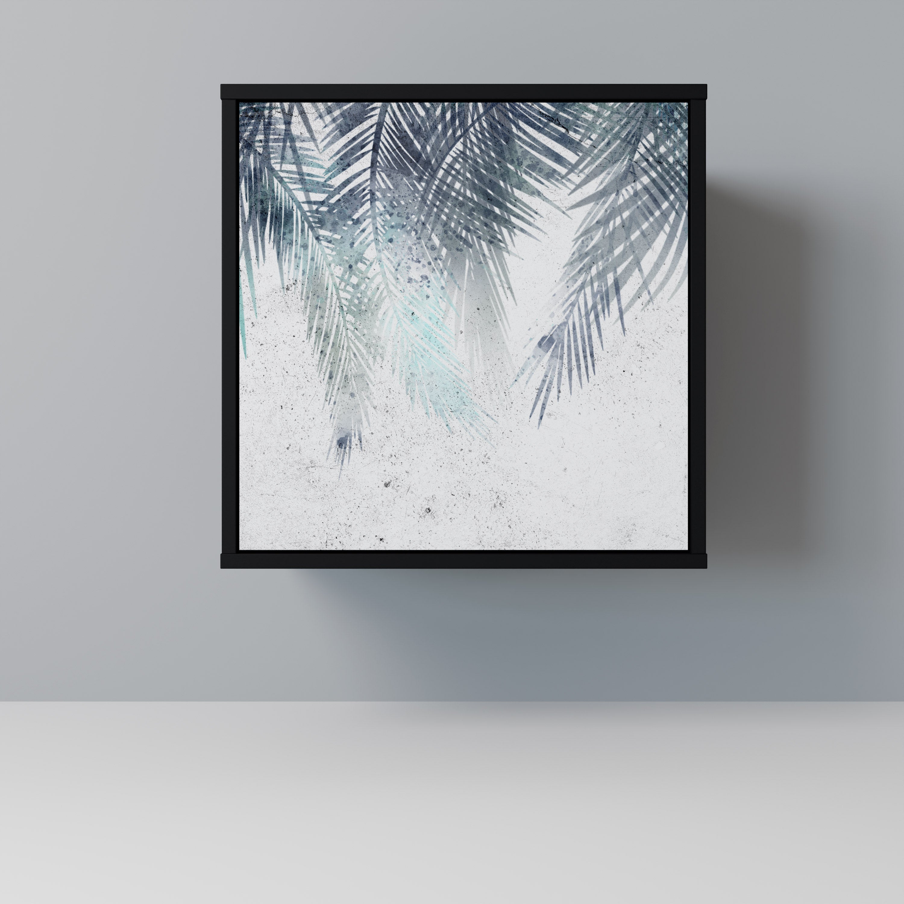 Aparador PALM VEIL de 1 puerta en acabado negro