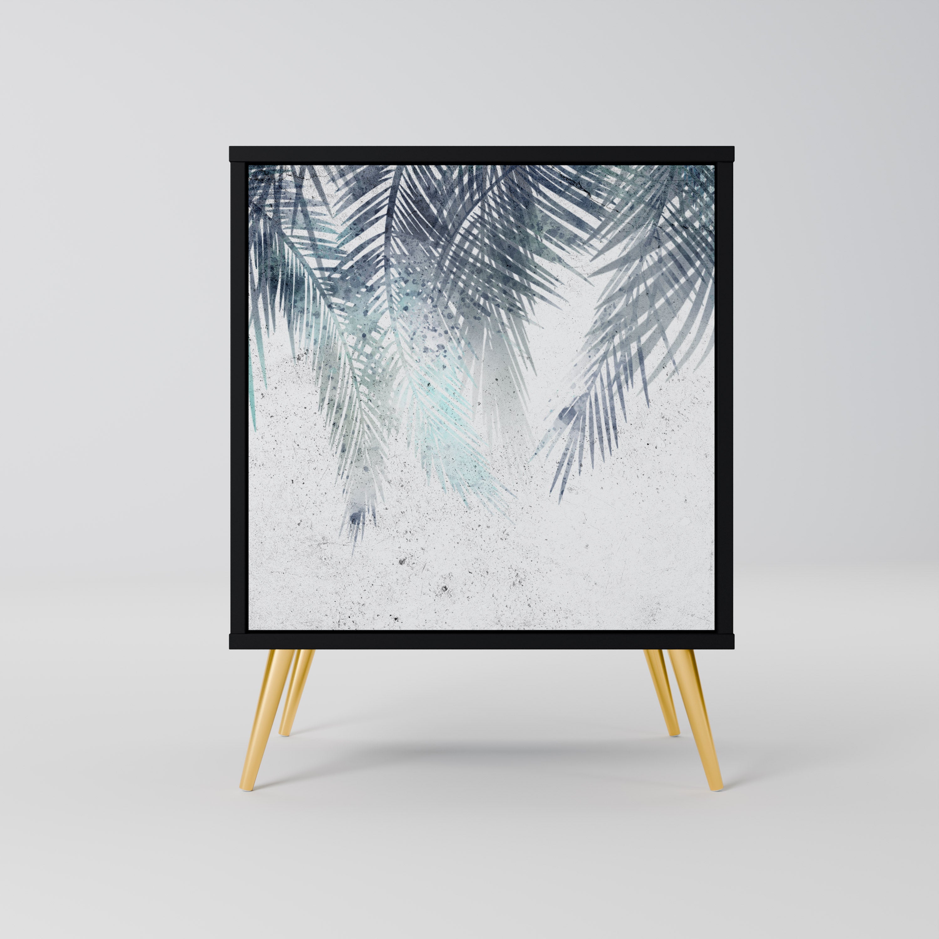 Aparador PALM VEIL de 1 puerta en acabado negro