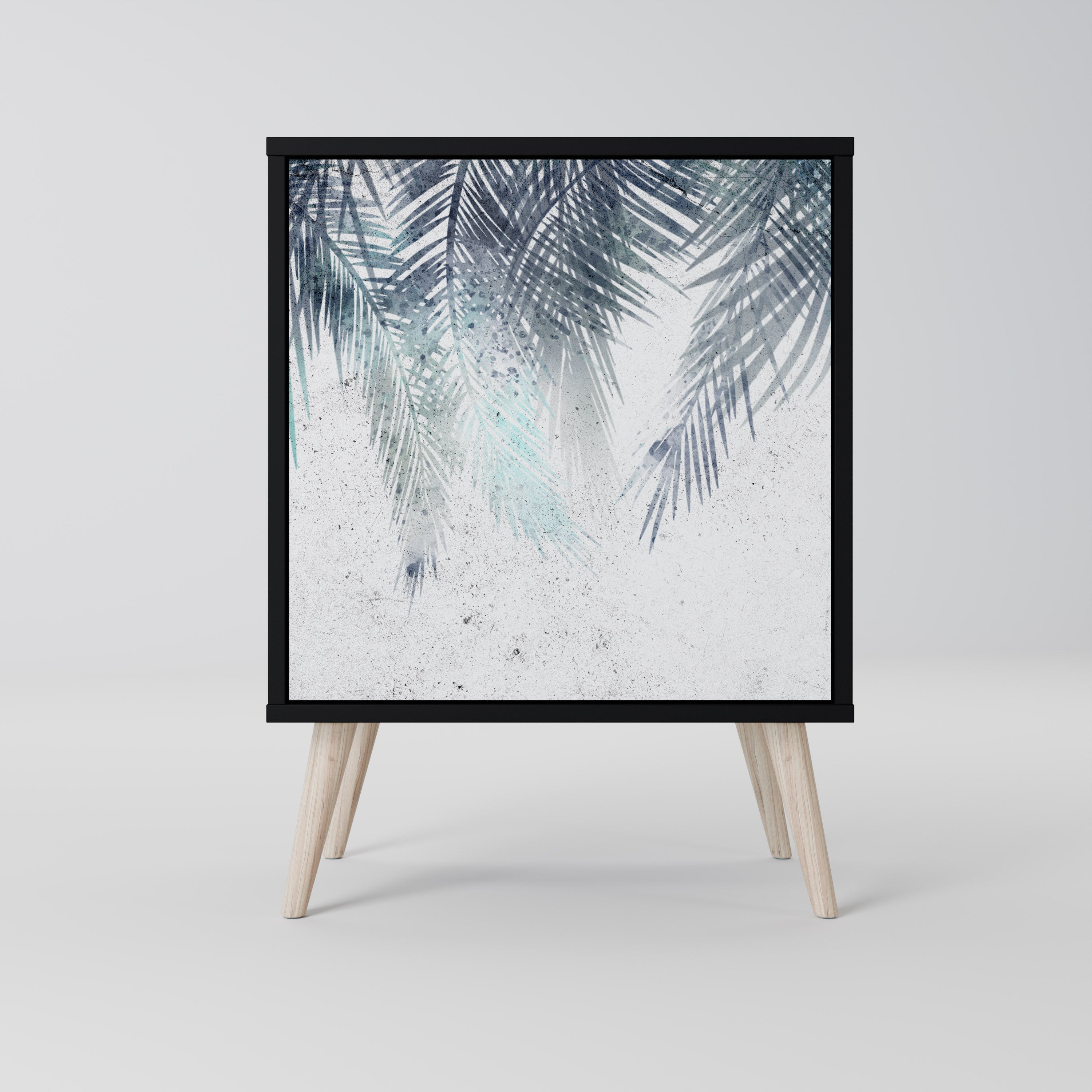 Aparador PALM VEIL de 1 puerta en acabado negro