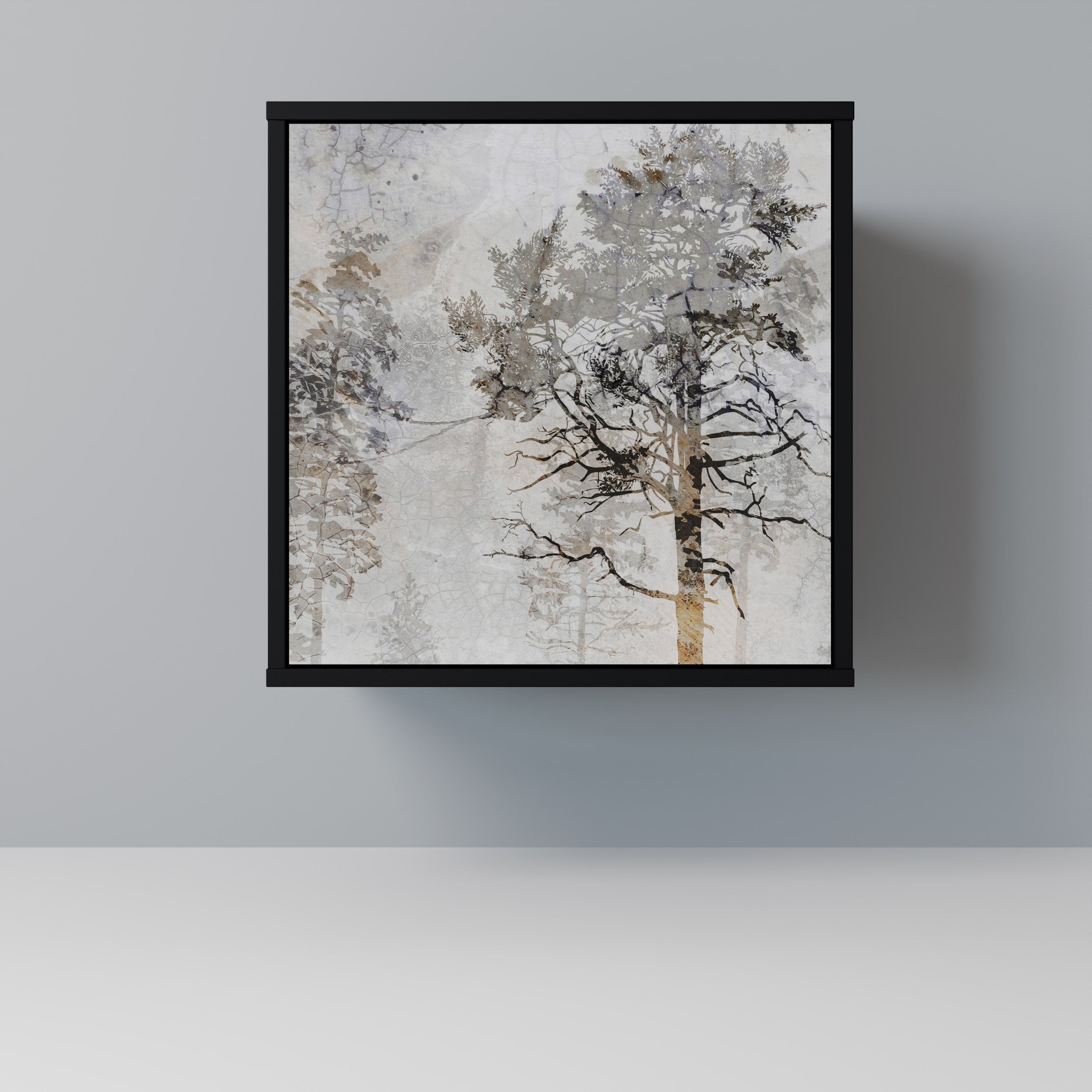 Aparador FADE IN THE TREES de 1 puerta en acabado negro