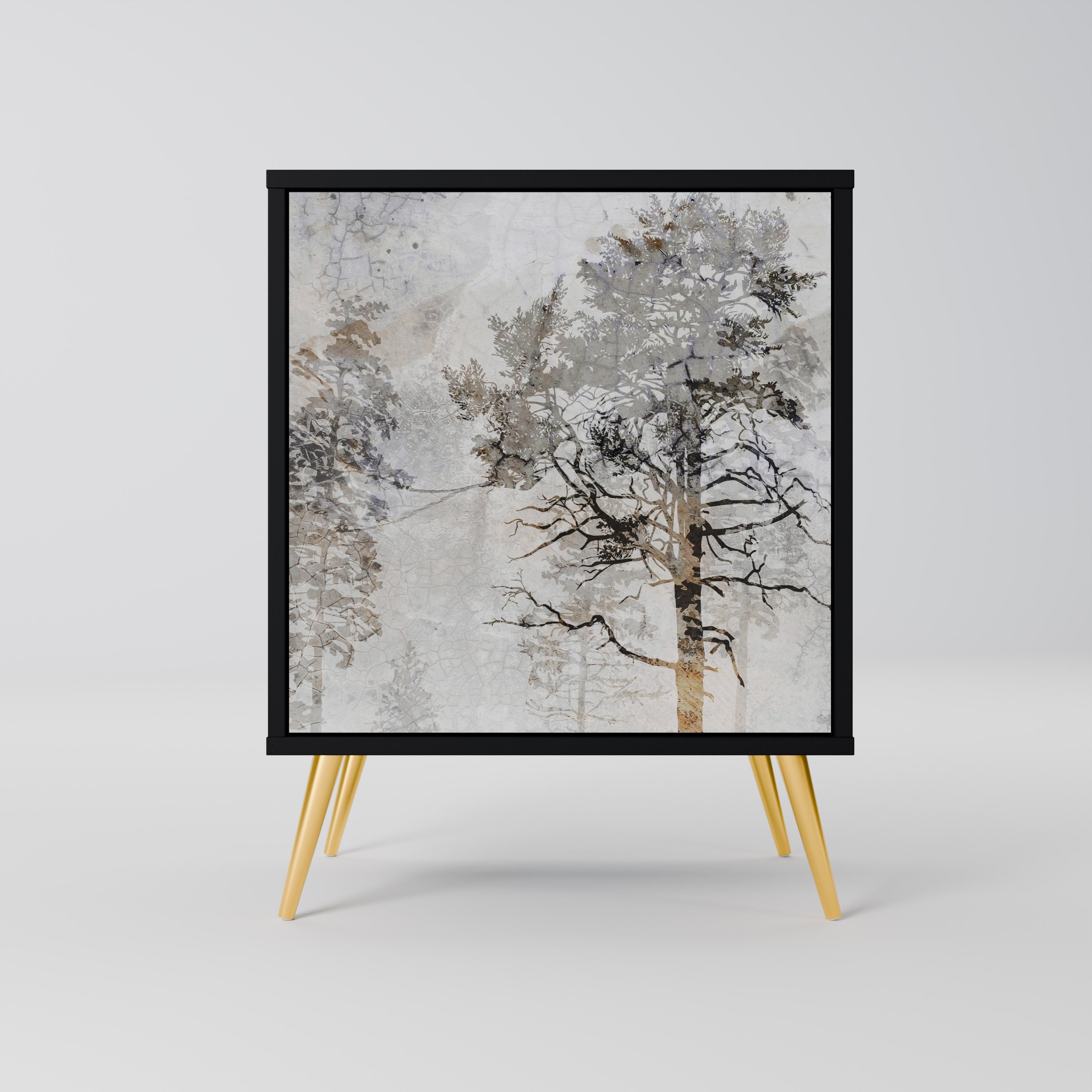 Aparador FADE IN THE TREES de 1 puerta en acabado negro