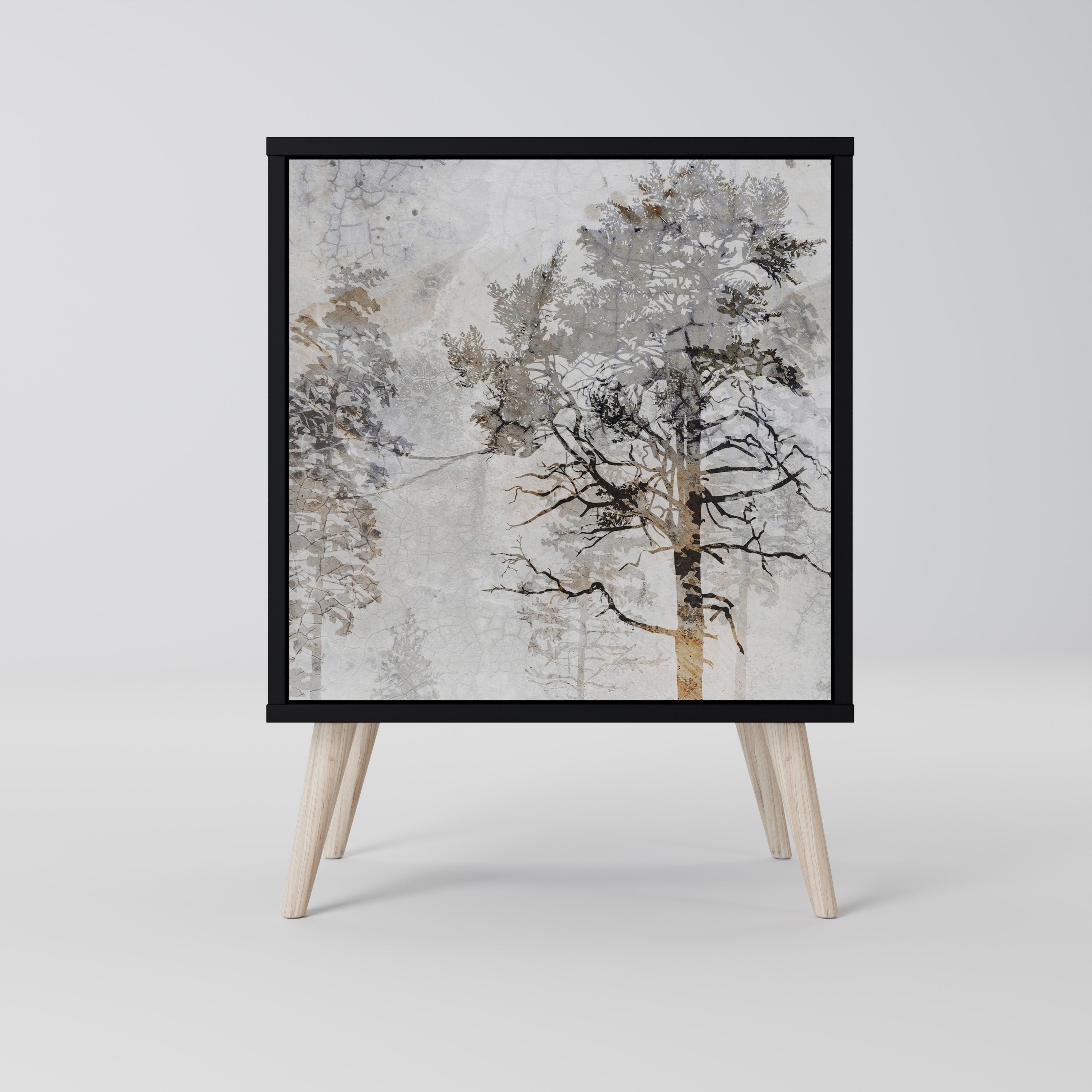 Aparador FADE IN THE TREES de 1 puerta en acabado negro