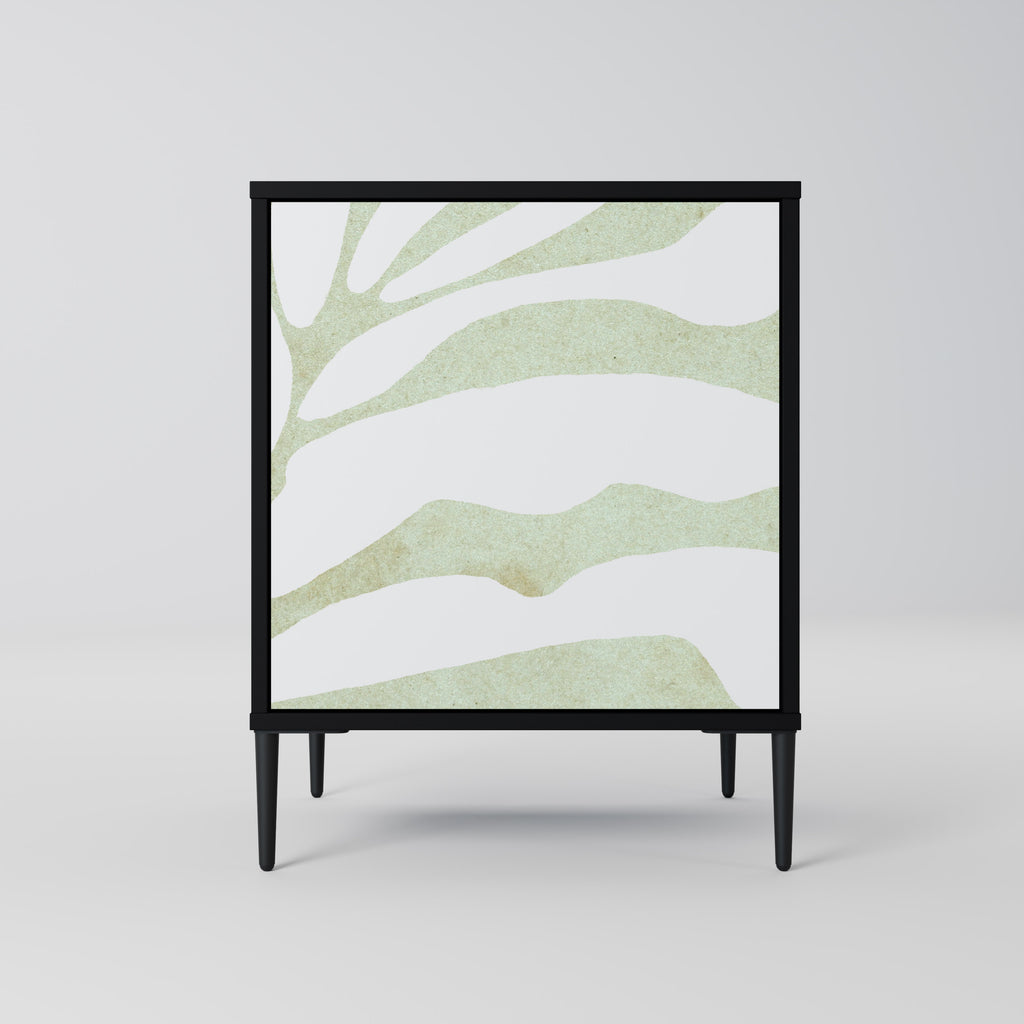 BOTANICAL SPARK 1-Door Sideboard in Black Finish