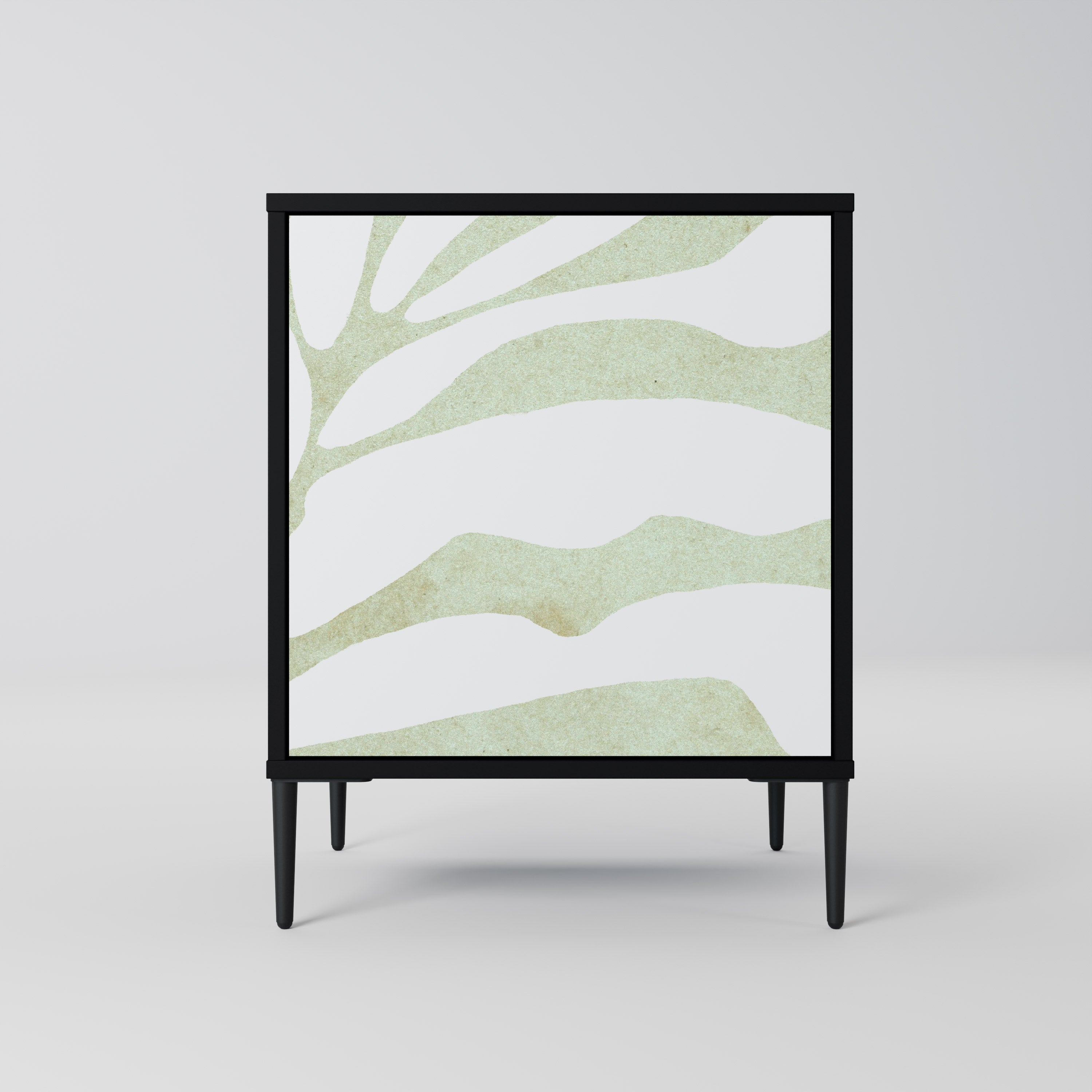 BOTANICAL SPARK 1-Door Sideboard in Black Finish