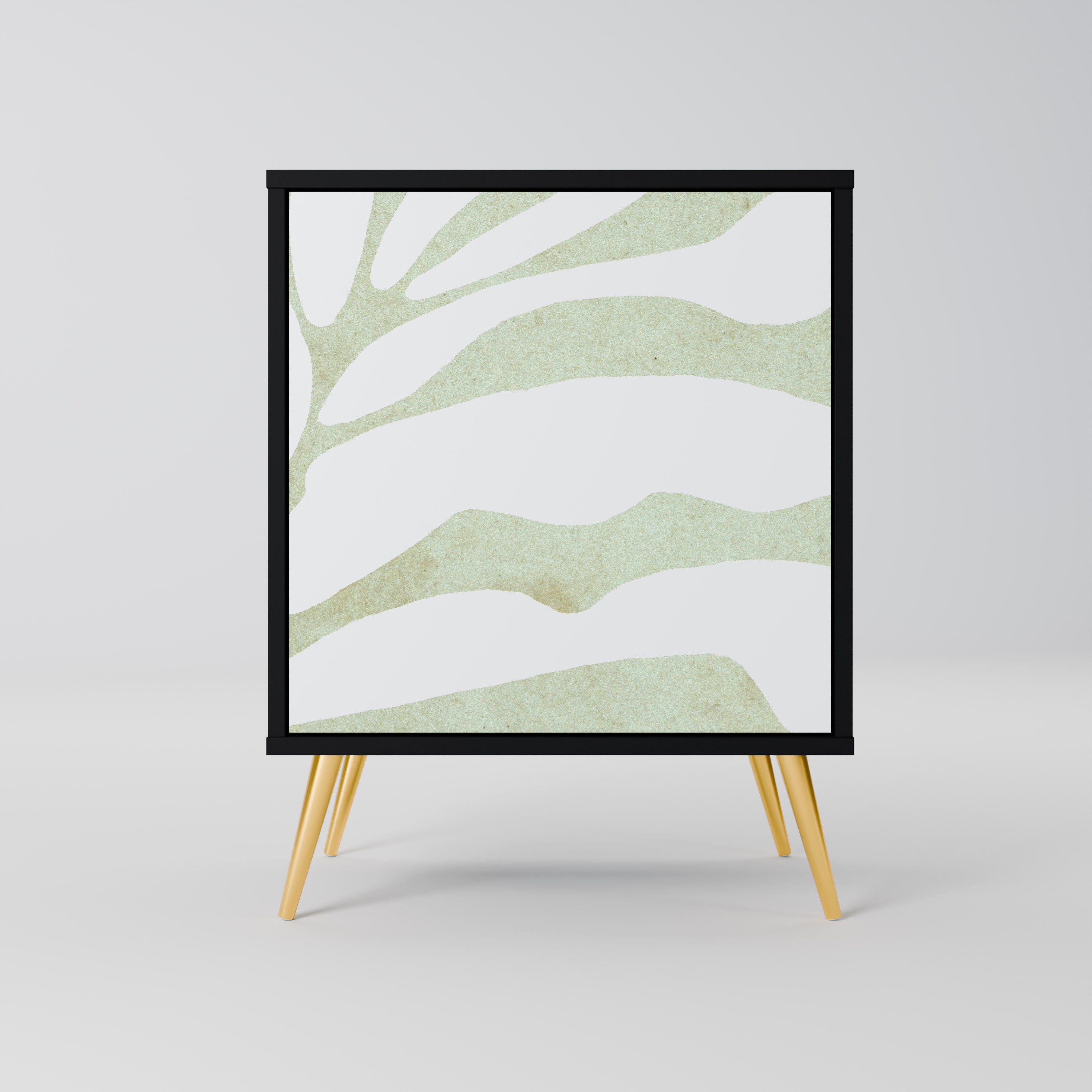 BOTANICAL SPARK 1-Door Sideboard in Black Finish