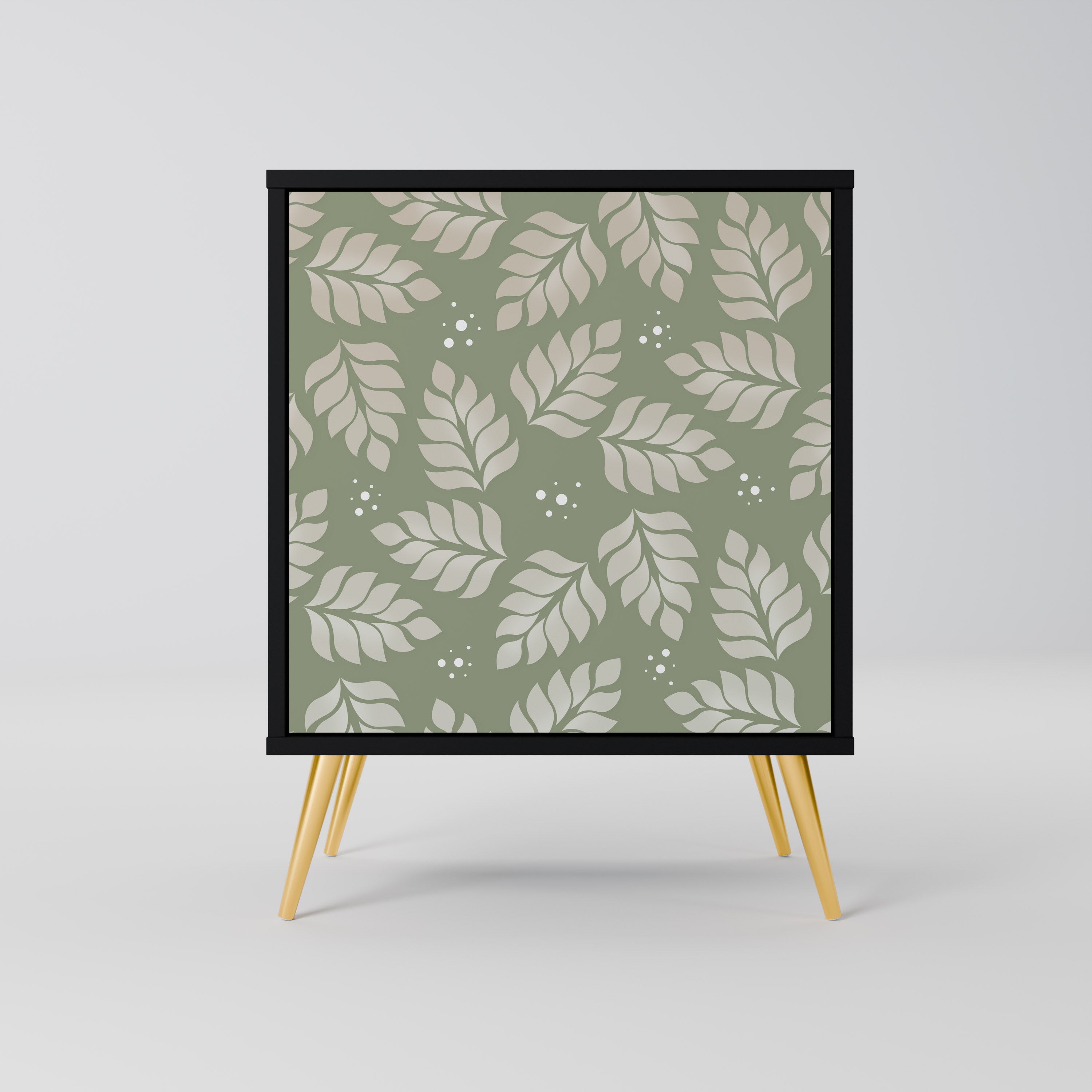 Aparador de una puerta LEAVES ON GREEN con acabado negro