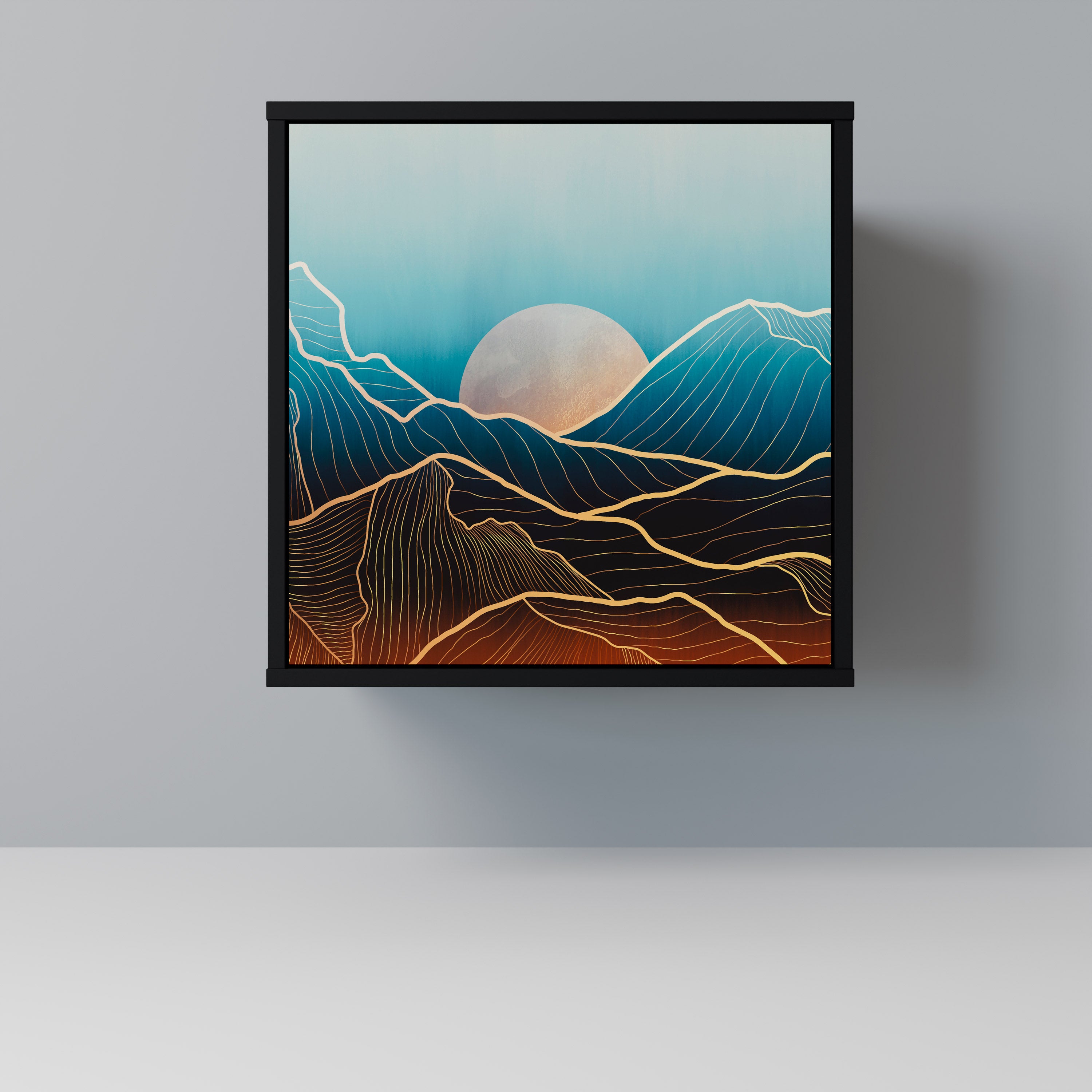 Aparador LUNAR SECRETS de 1 puerta en acabado negro