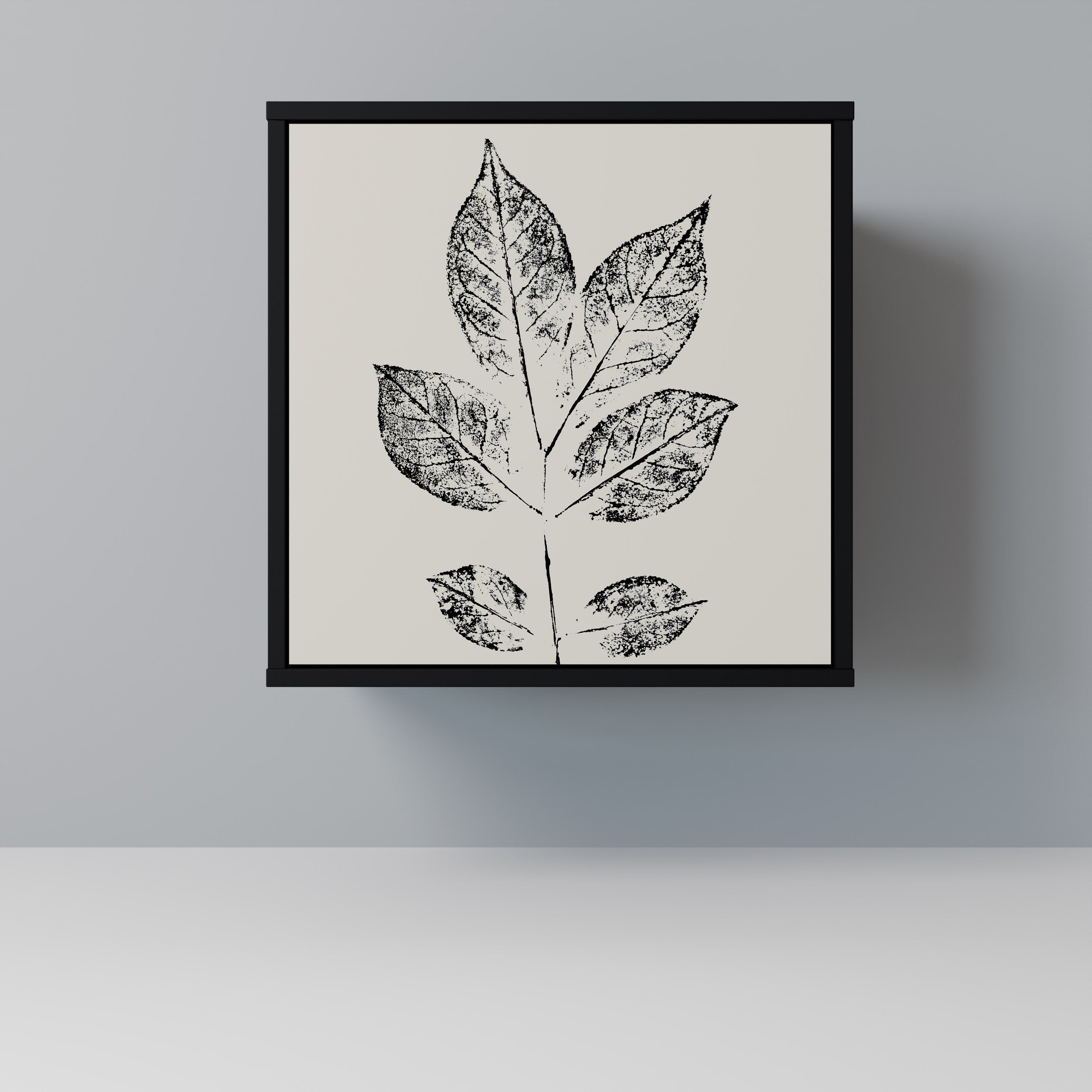 Aparador LEAFY STAMPS de 1 puerta en acabado negro