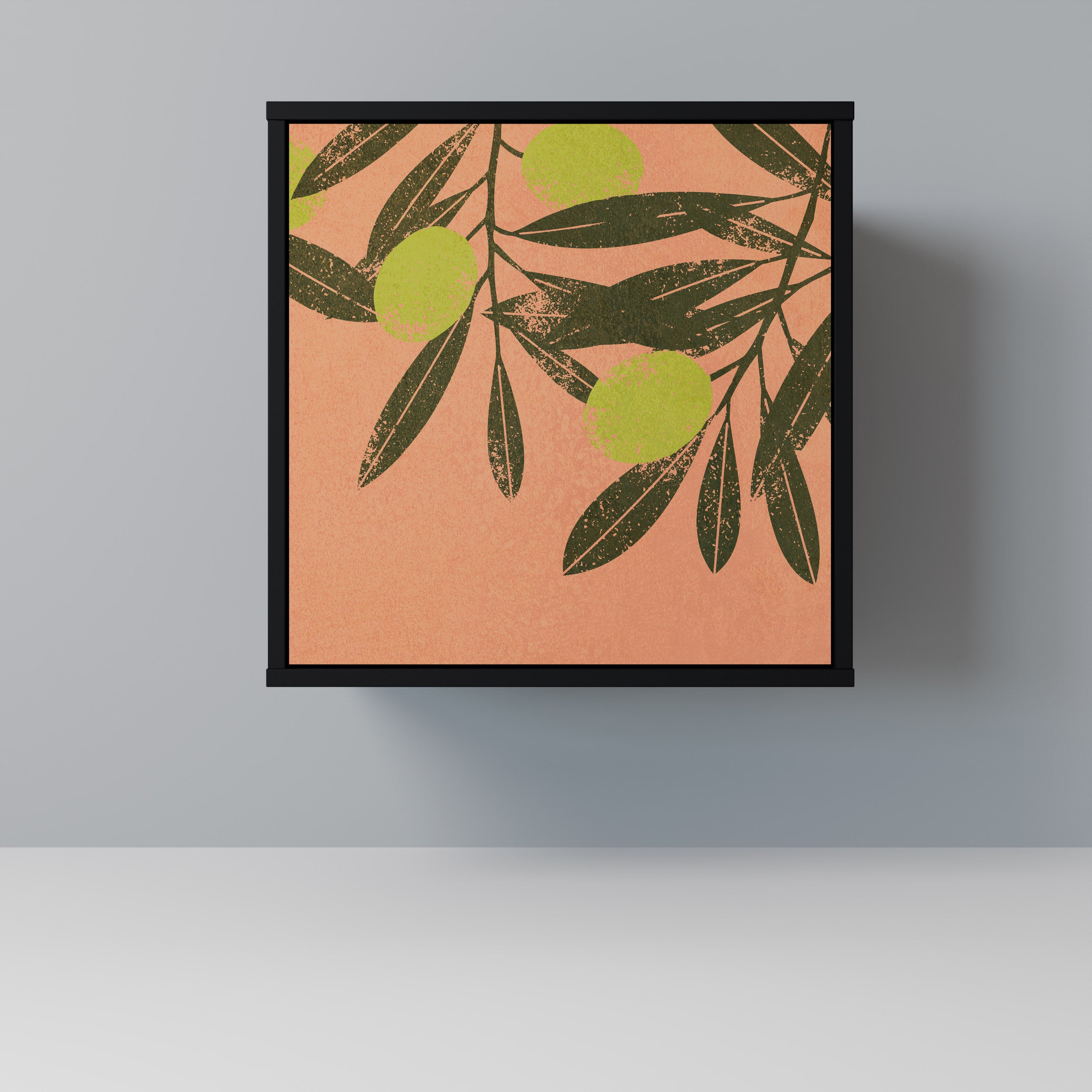 Aparador JUICY OLIVES de 1 puerta en acabado negro