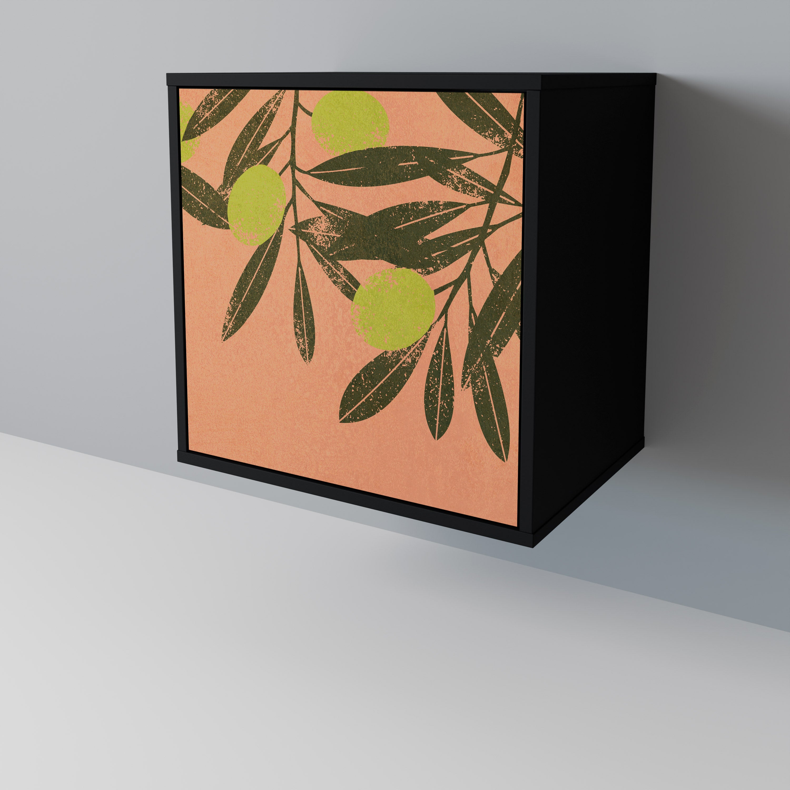 Aparador JUICY OLIVES de 1 puerta en acabado negro