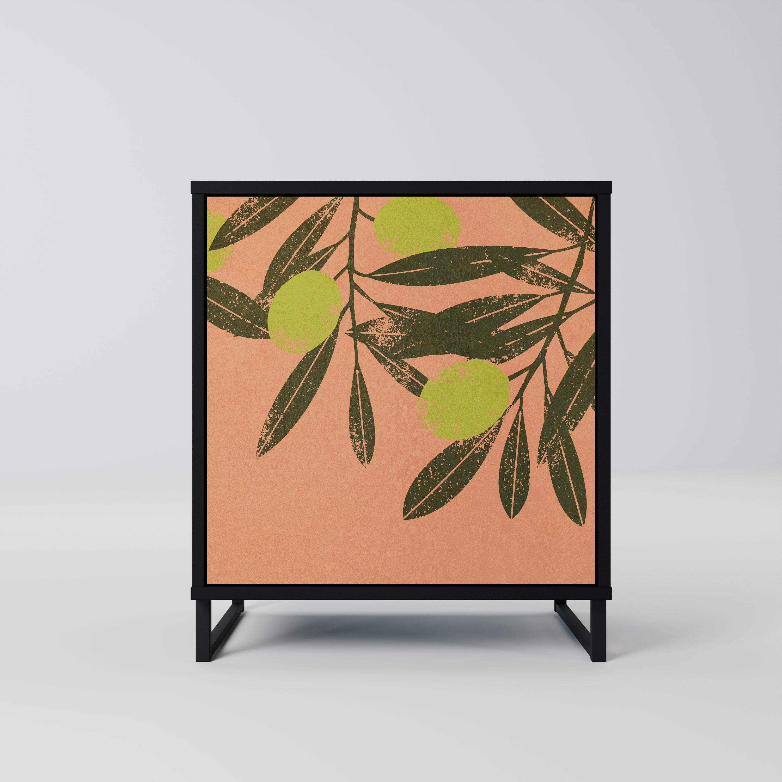 Aparador JUICY OLIVES de 1 puerta en acabado negro