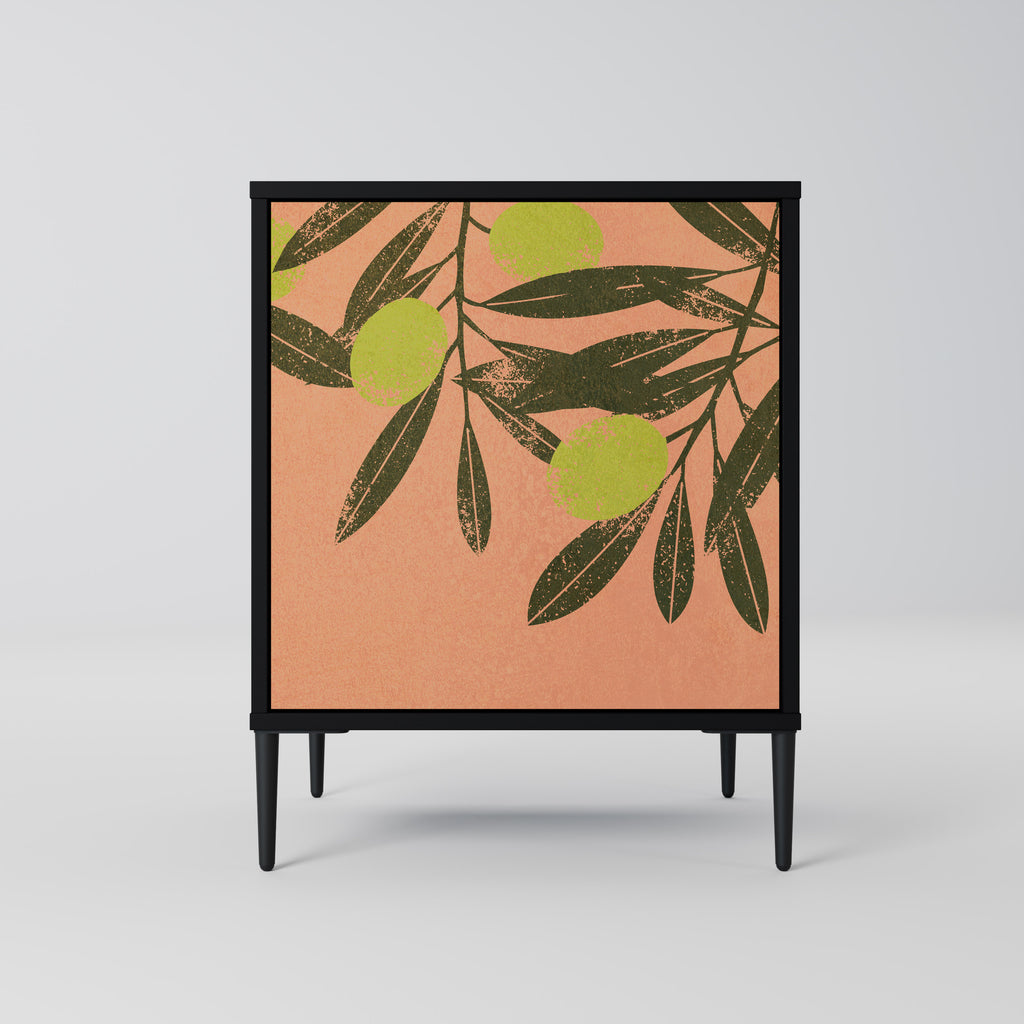 Aparador JUICY OLIVES de 1 puerta en acabado negro