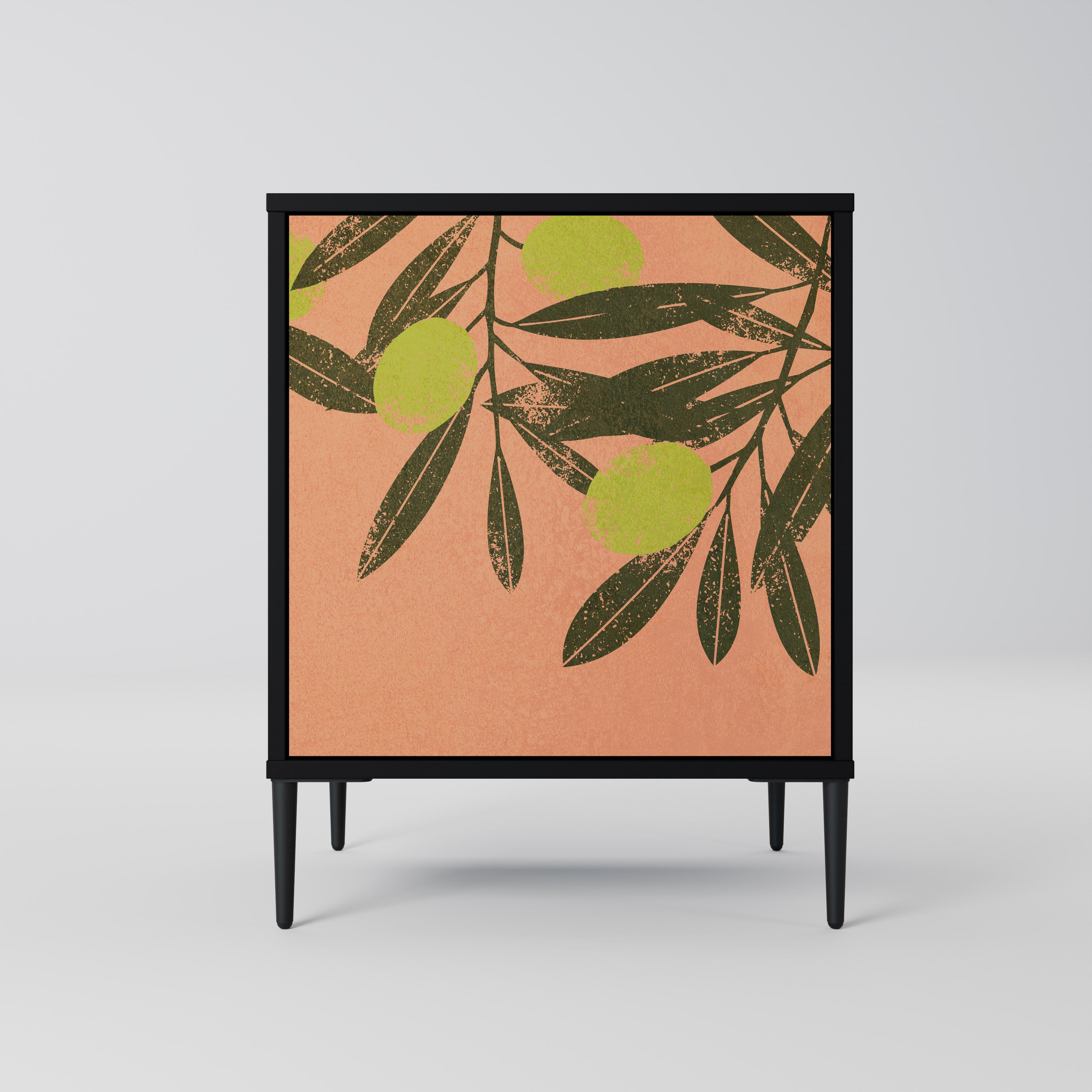 Aparador JUICY OLIVES de 1 puerta en acabado negro