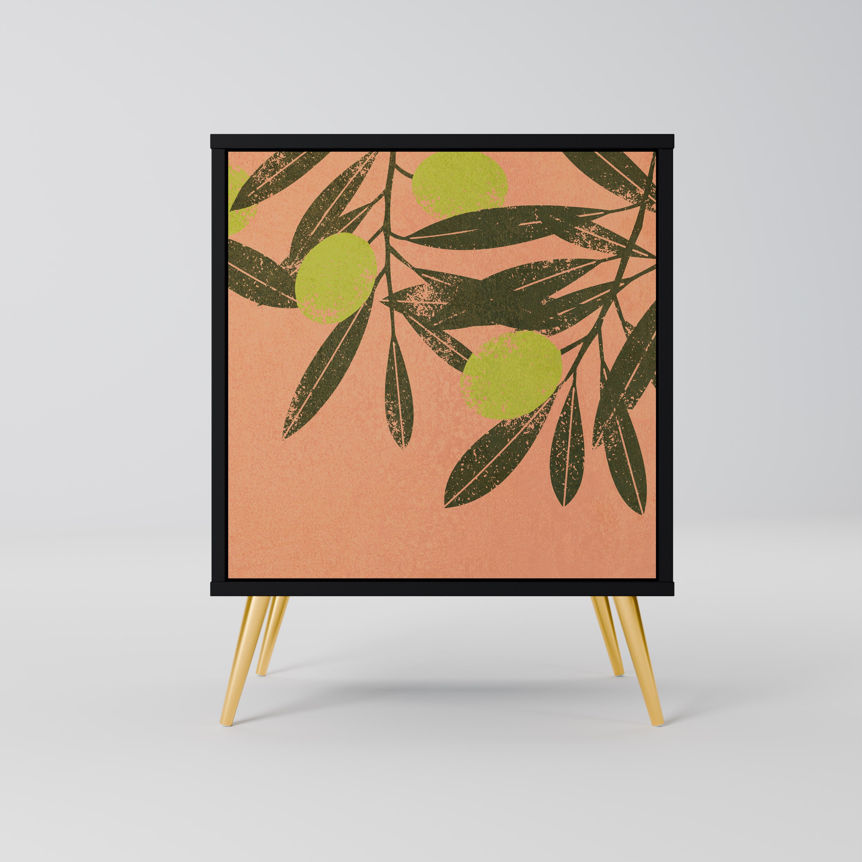 Aparador JUICY OLIVES de 1 puerta en acabado negro