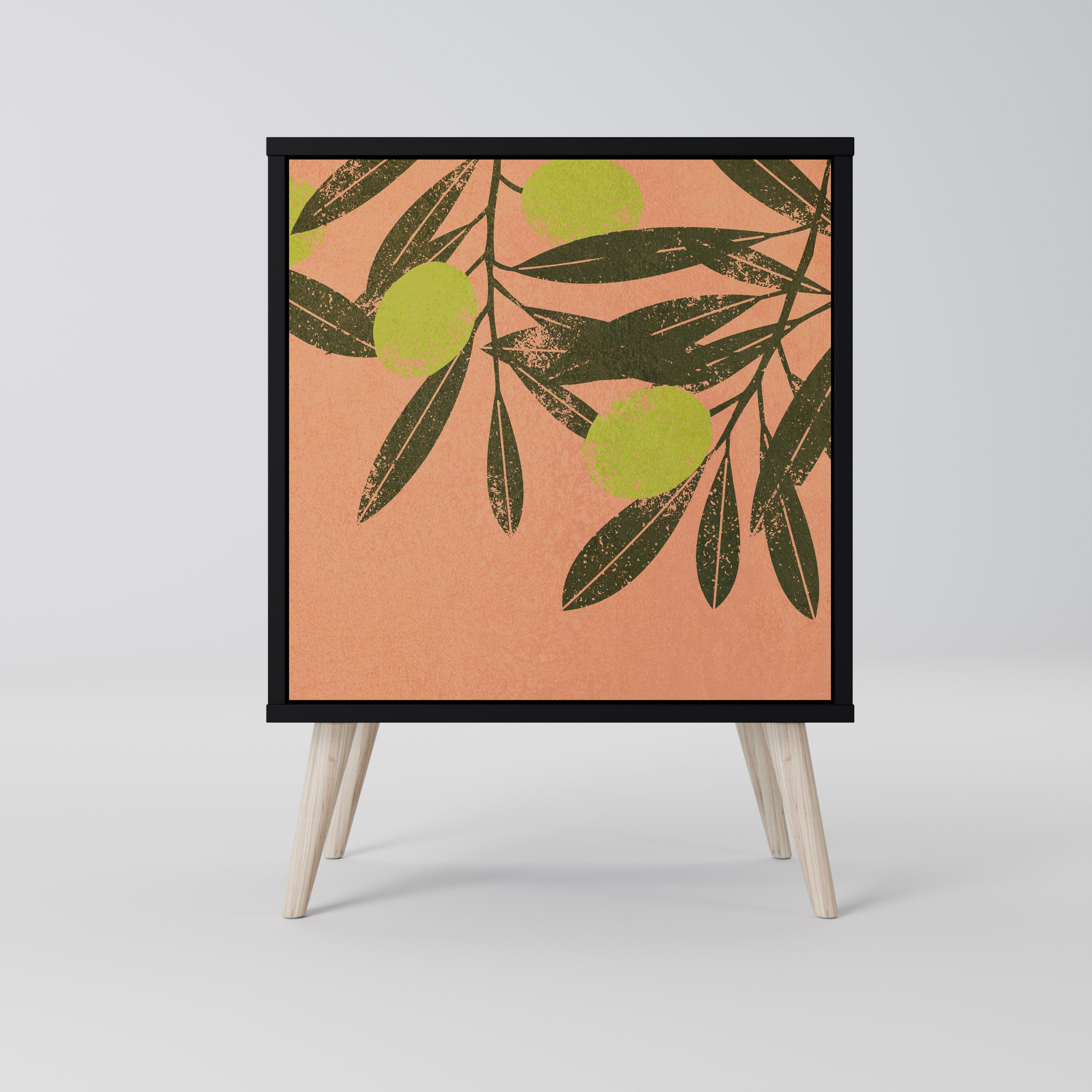 Aparador JUICY OLIVES de 1 puerta en acabado negro