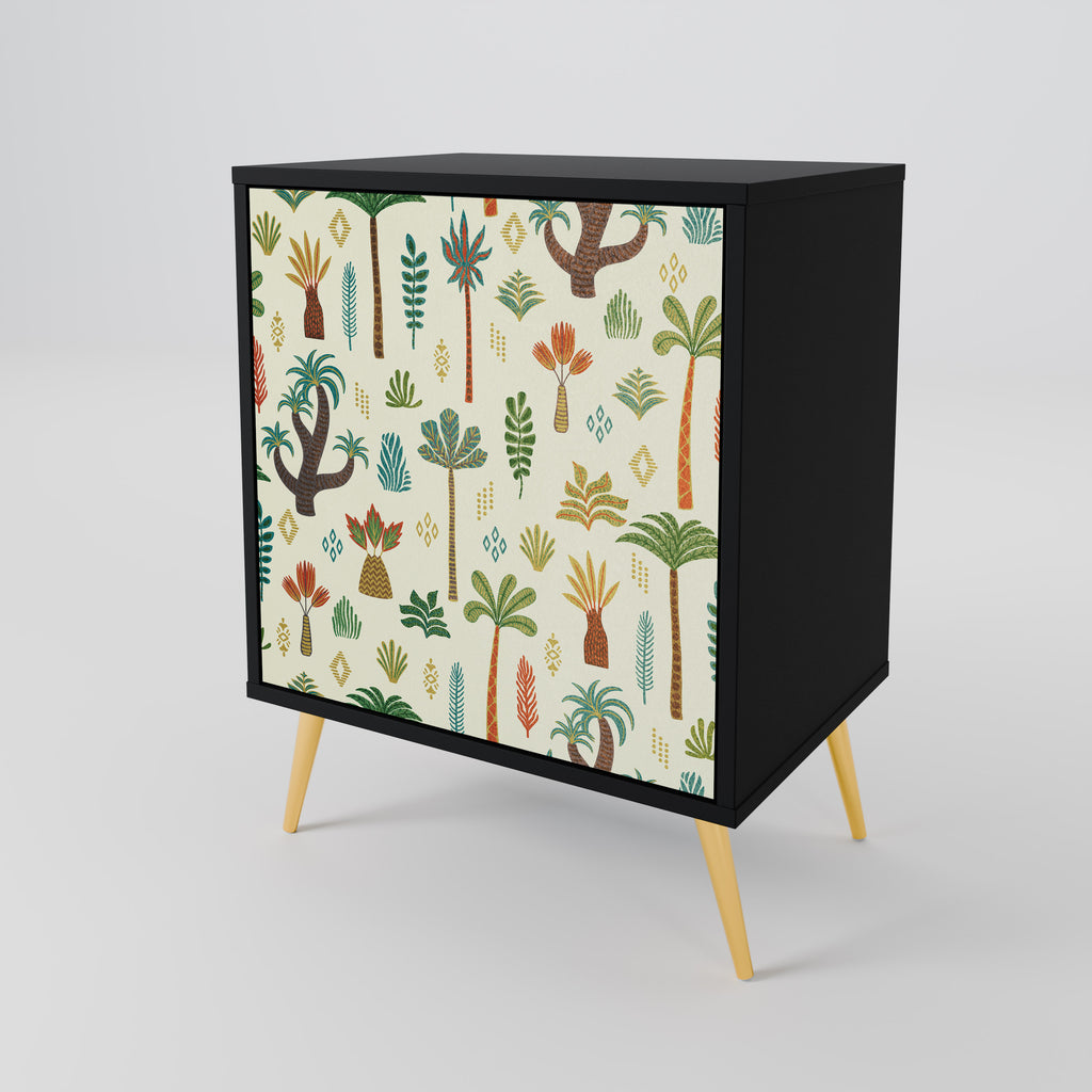 Aparador PALM SPRING de 1 puerta en acabado negro