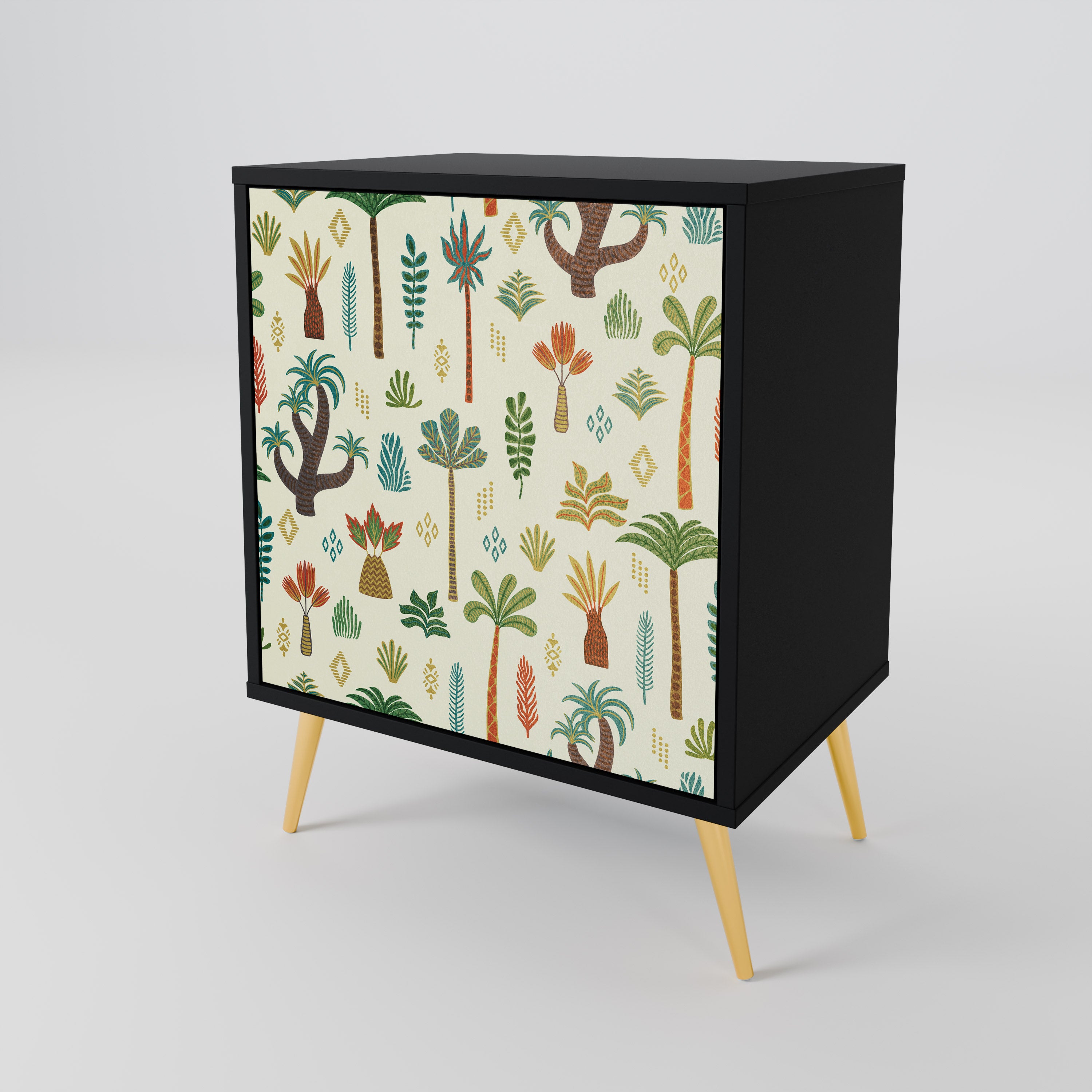 Aparador PALM SPRING de 1 puerta en acabado negro