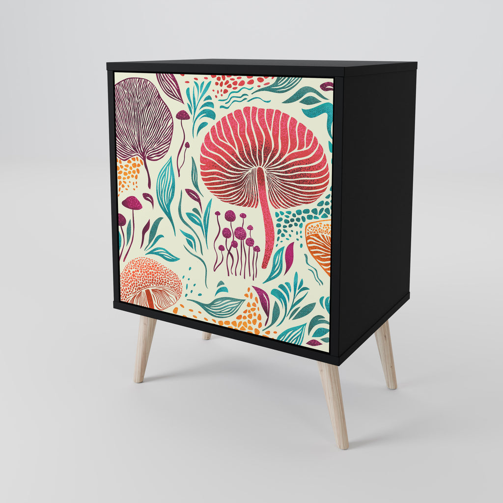 Aparador FUNGUS FANTASY de 1 puerta en acabado negro