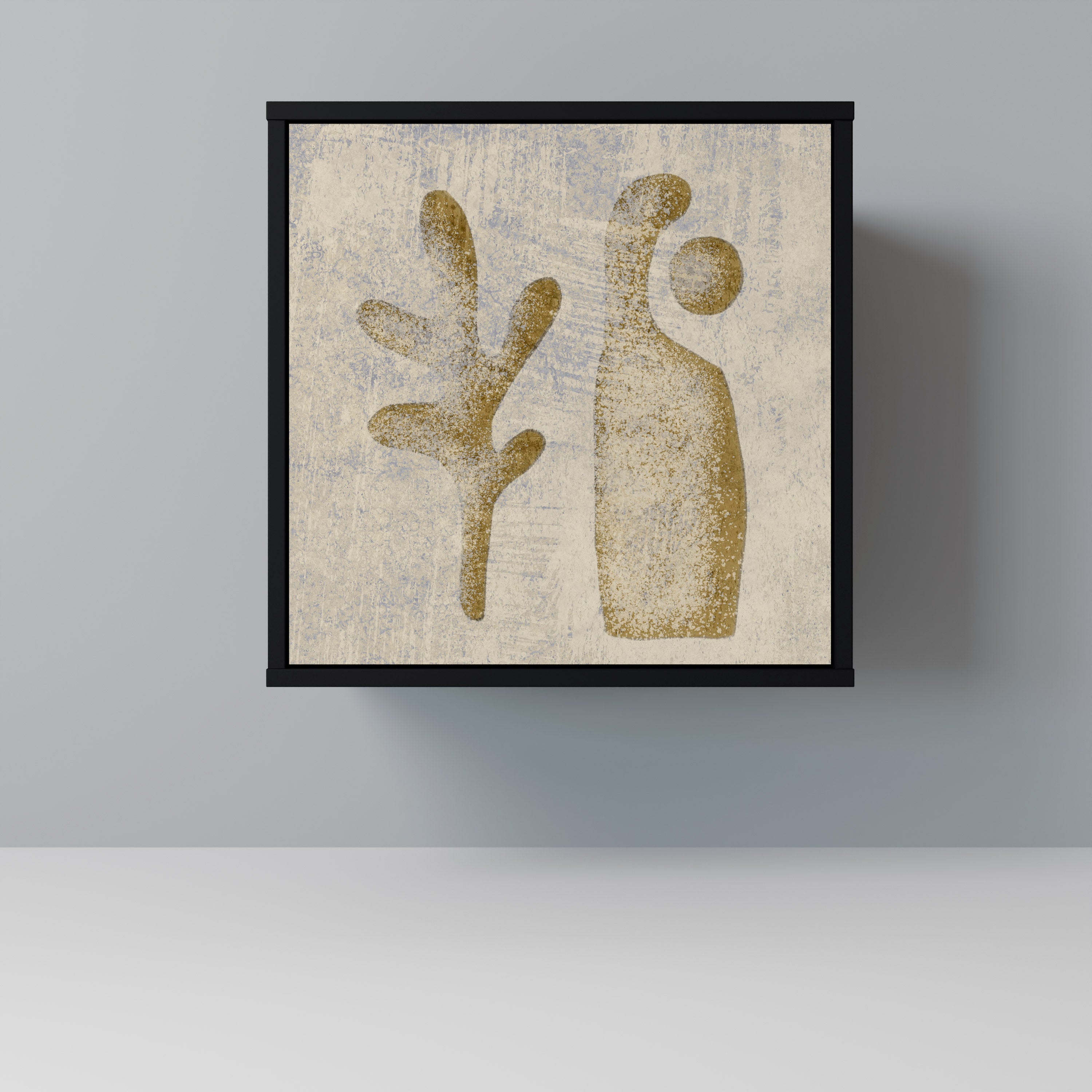 Aparador SAND SCULPTURES de 1 puerta en acabado negro