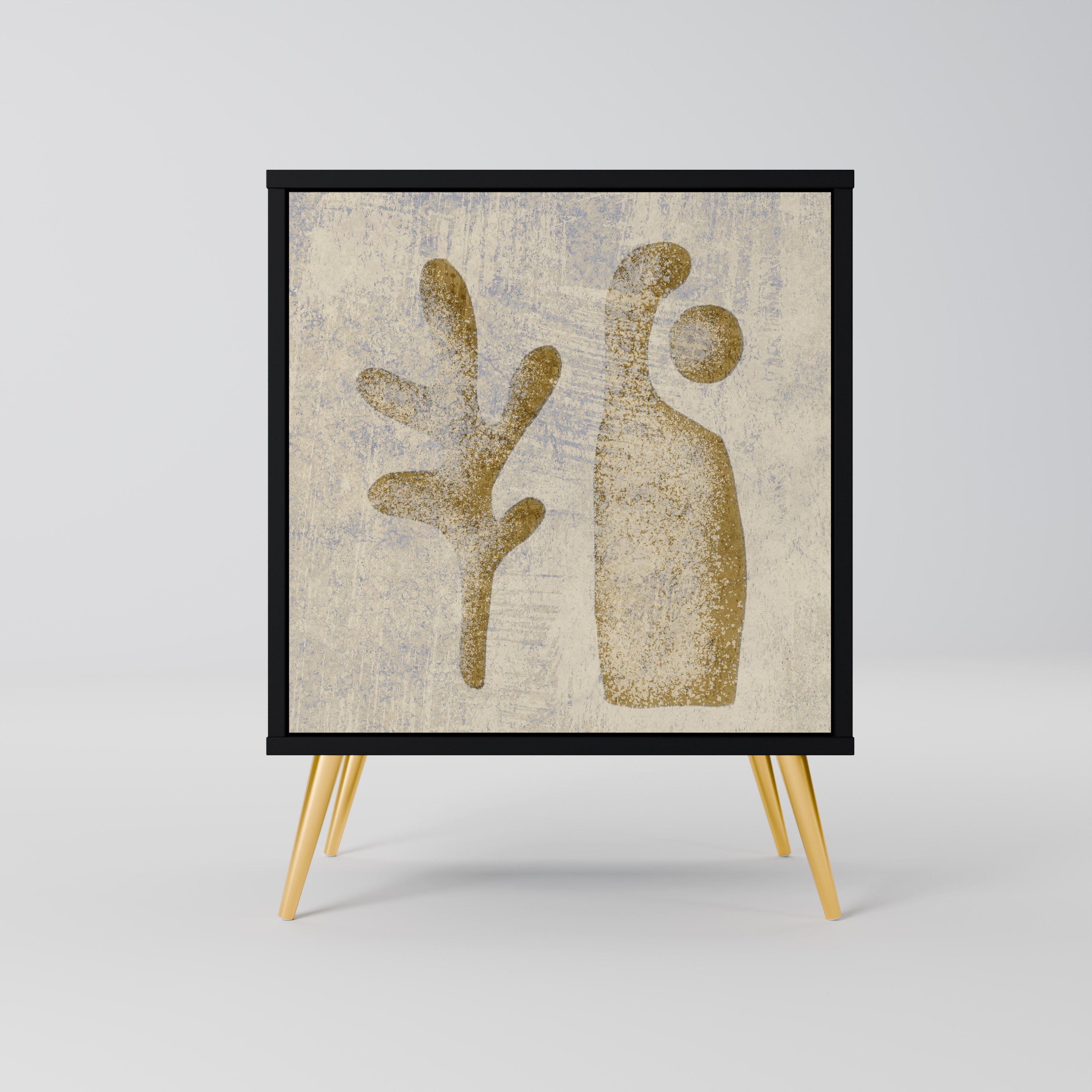 Aparador SAND SCULPTURES de 1 puerta en acabado negro