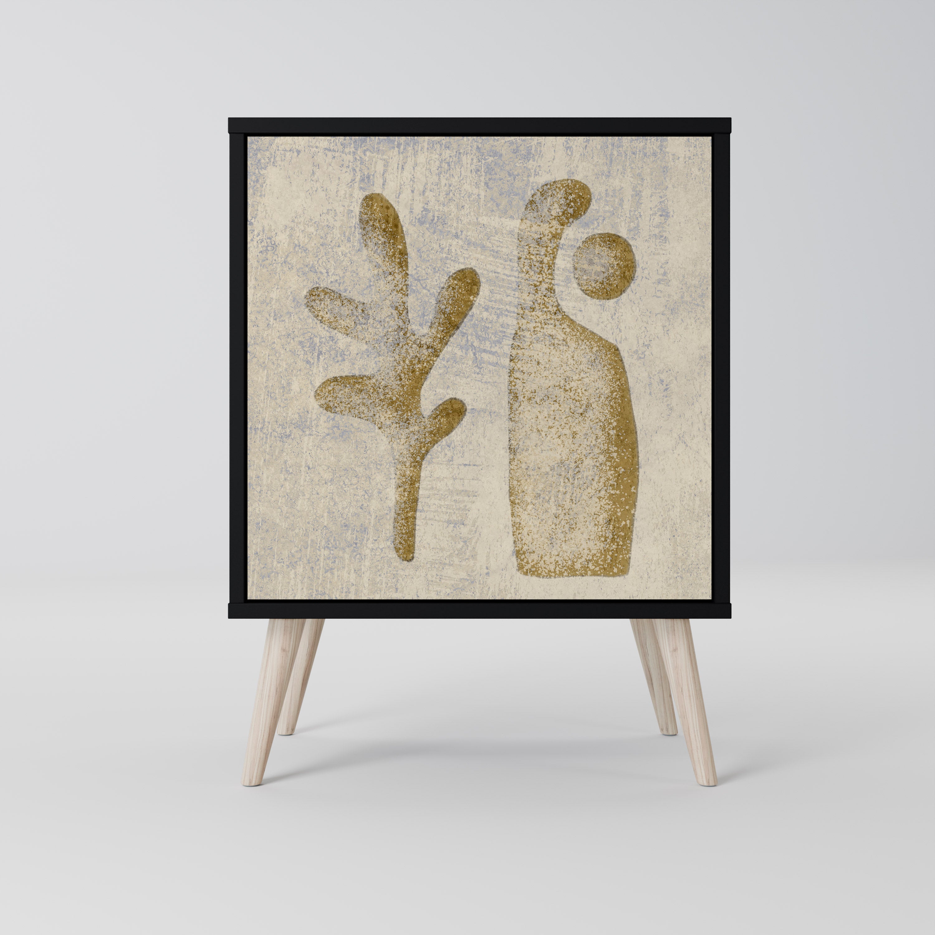 Aparador SAND SCULPTURES de 1 puerta en acabado negro