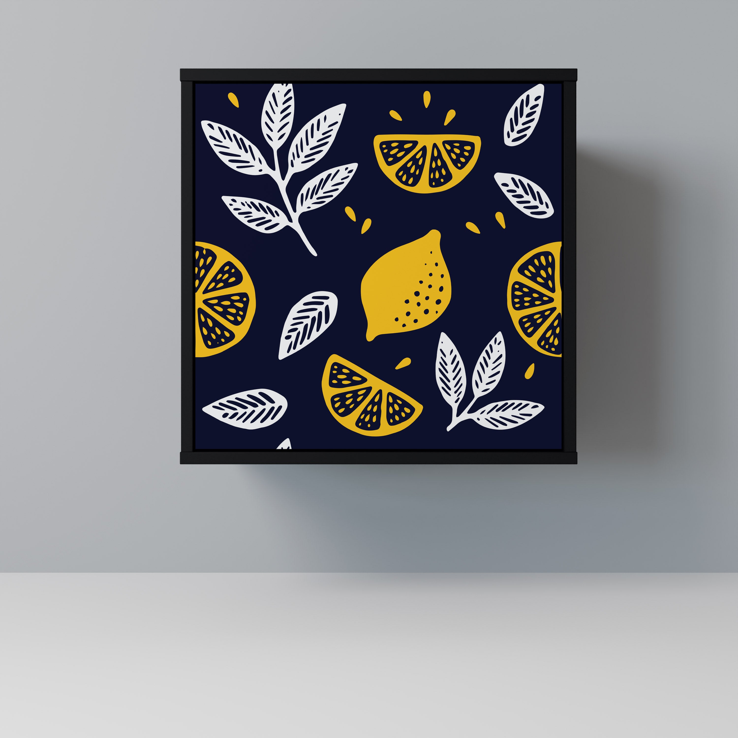 Aparador CITRUS BLACK AND WHITE de 1 puerta en acabado negro