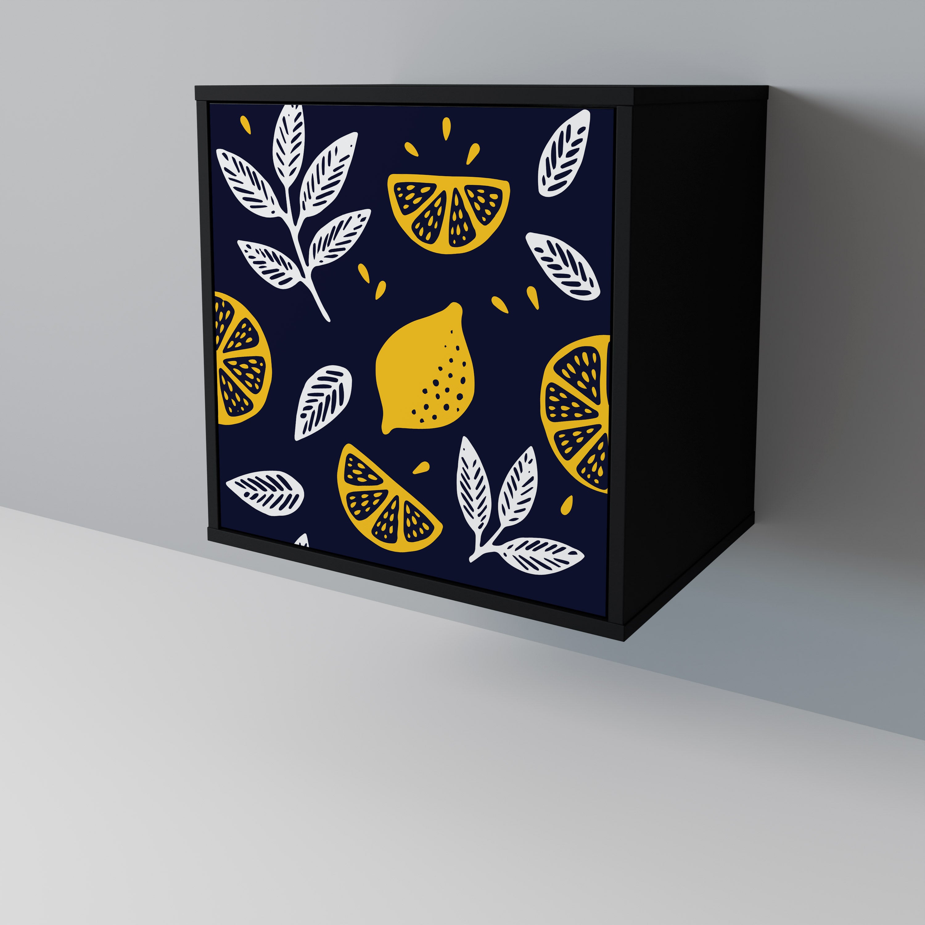 Aparador CITRUS BLACK AND WHITE de 1 puerta en acabado negro