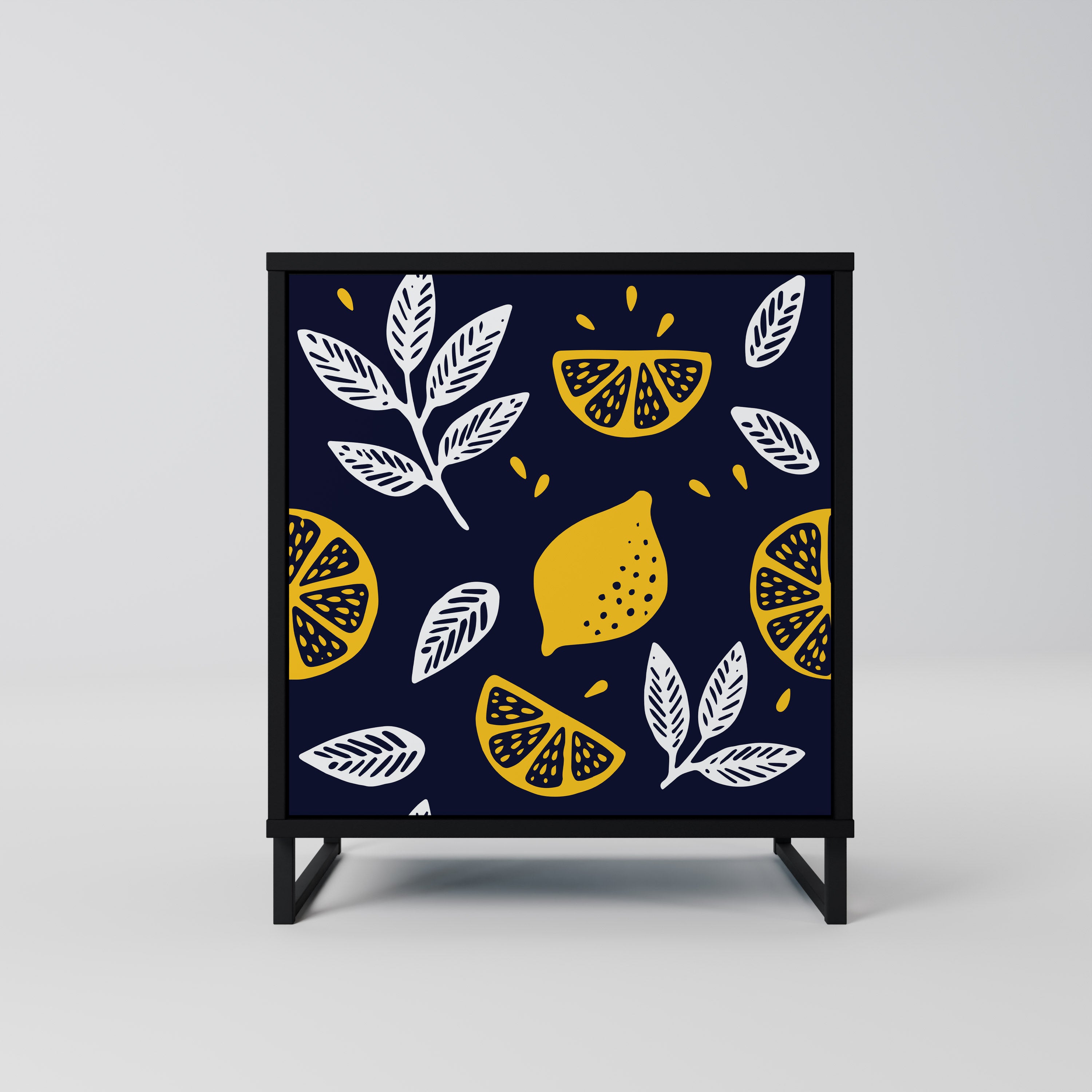 Aparador CITRUS BLACK AND WHITE de 1 puerta en acabado negro