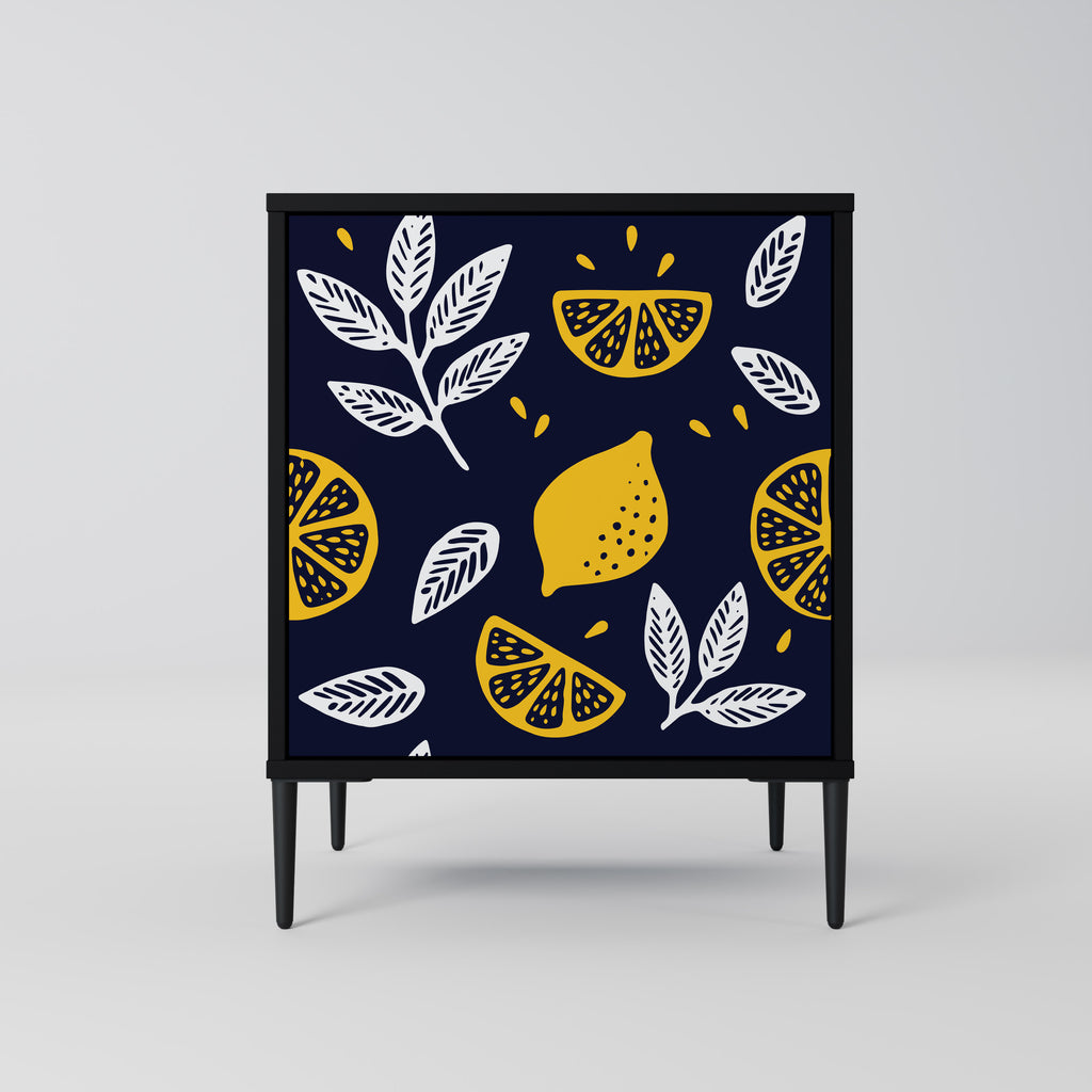 Aparador CITRUS BLACK AND WHITE de 1 puerta en acabado negro