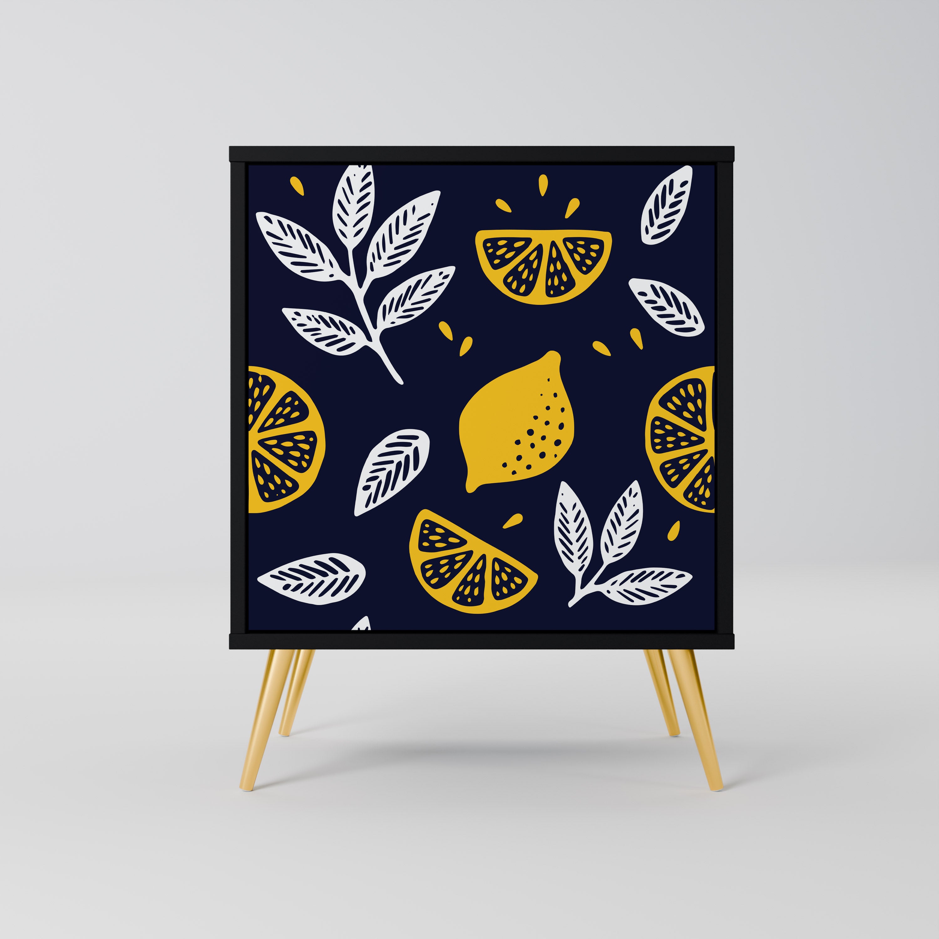 Aparador CITRUS BLACK AND WHITE de 1 puerta en acabado negro