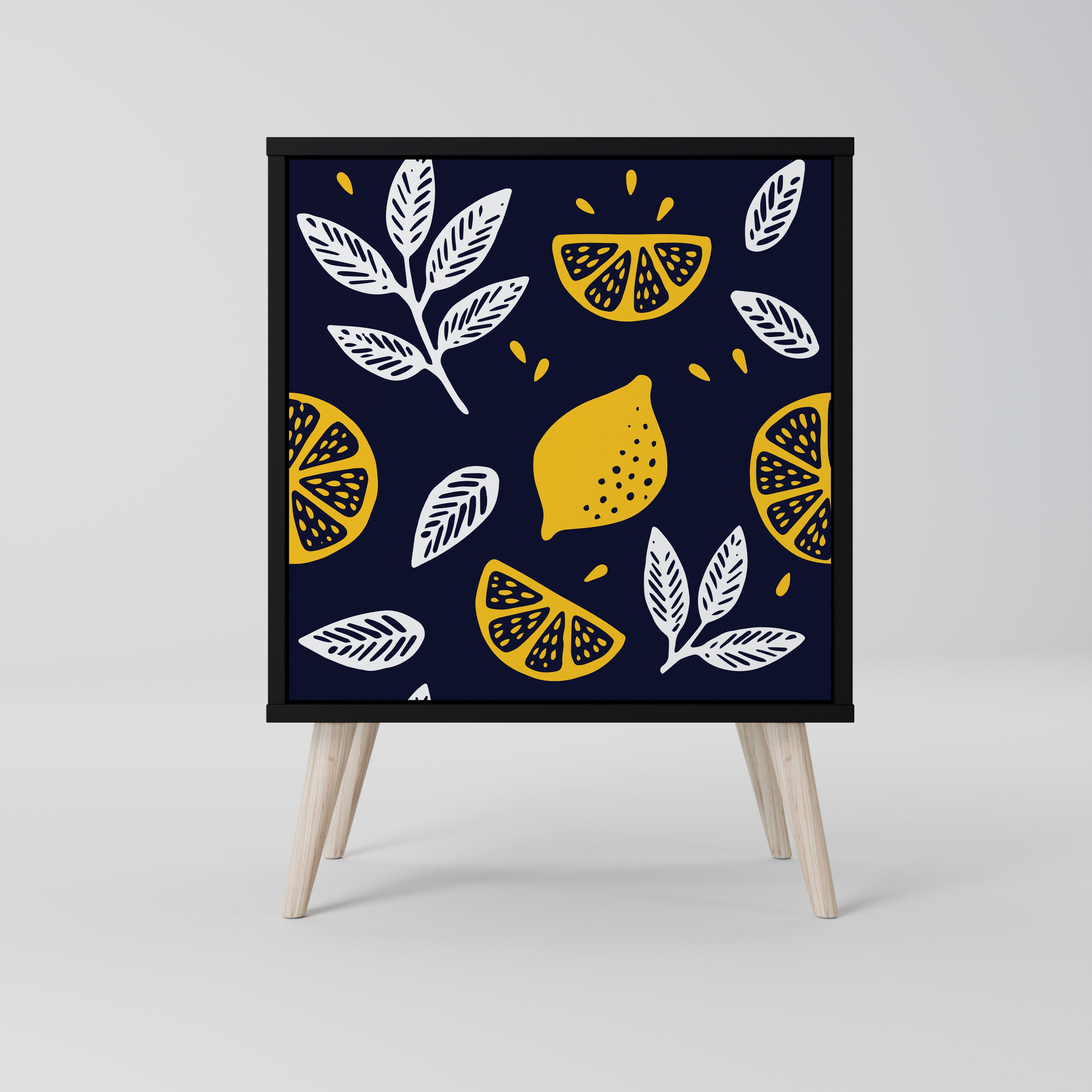 Aparador CITRUS BLACK AND WHITE de 1 puerta en acabado negro